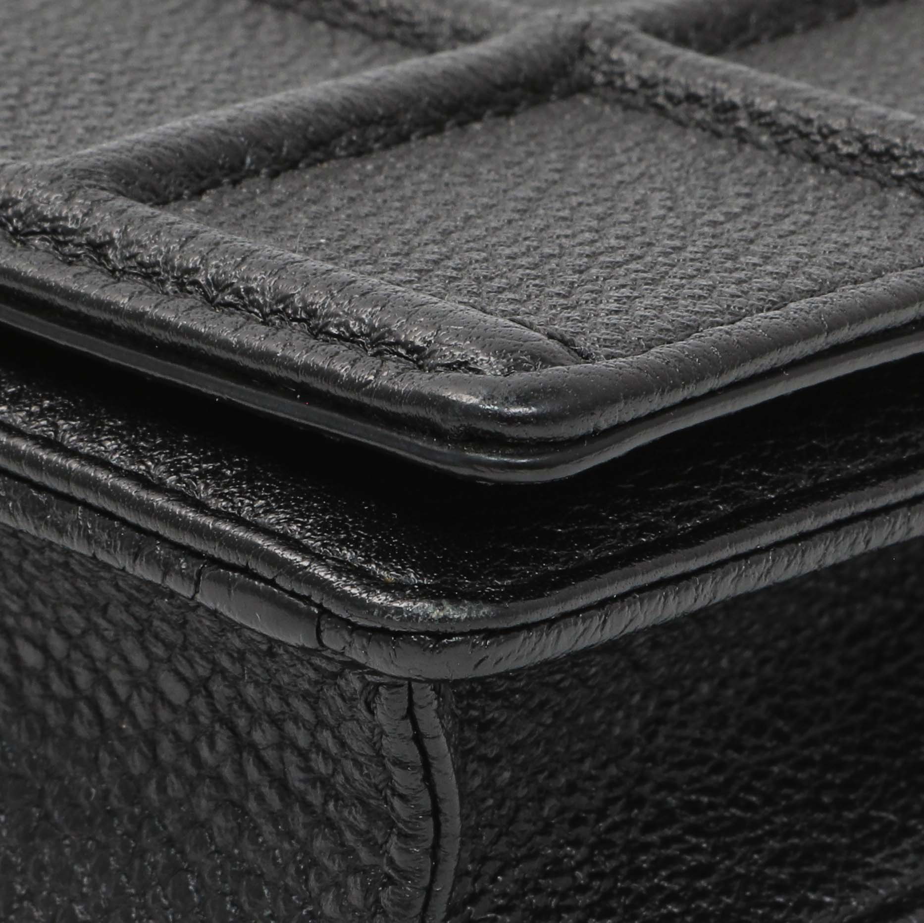 Christian Dior Black Grained Calfskin Diorama Wallet on Chain - Image 5