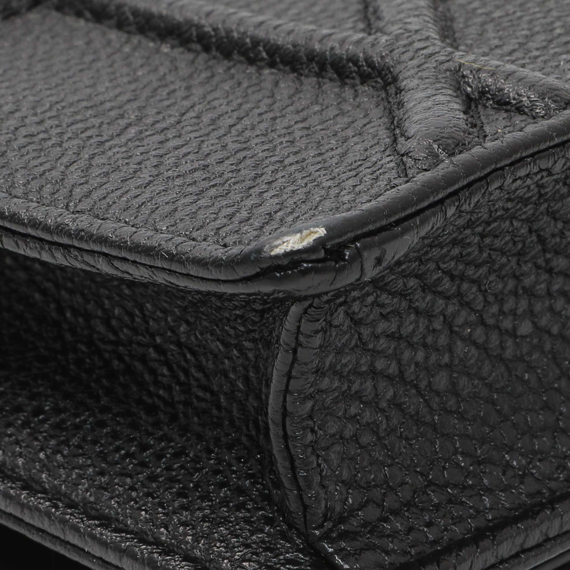 Christian Dior Black Grained Calfskin Diorama Wallet on Chain - Image 6