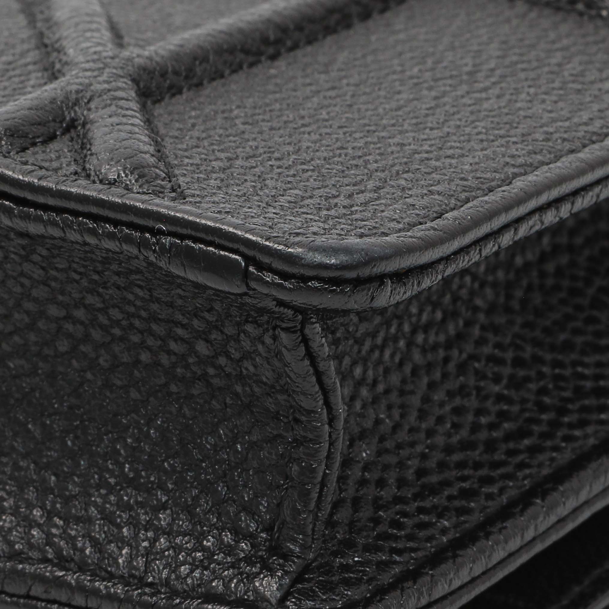 Christian Dior Black Grained Calfskin Diorama Wallet on Chain - Image 7