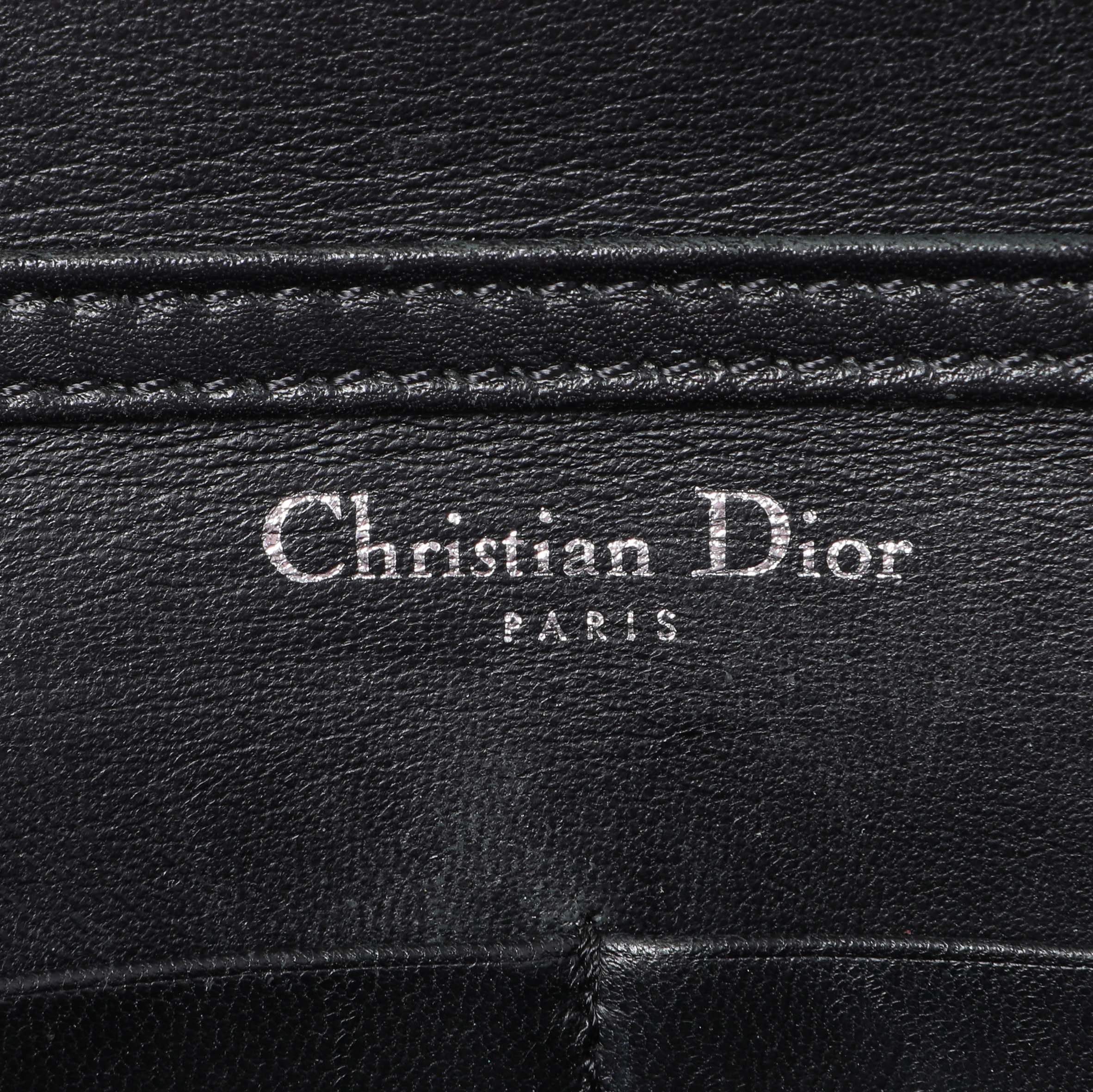Christian Dior Black Grained Calfskin Diorama Wallet on Chain - Image 9