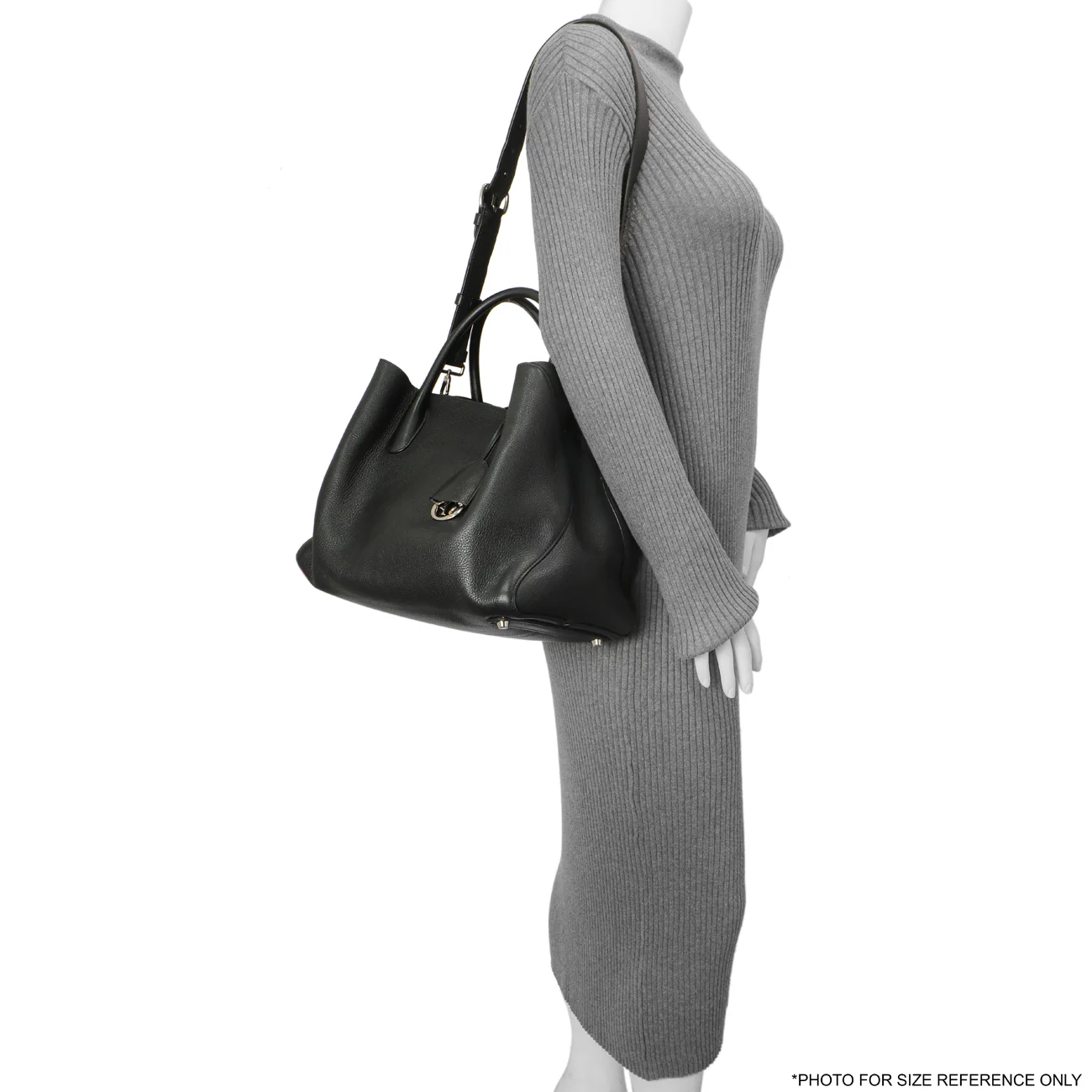 Christian Dior Black Grained Calfskin Large Open Bar Tote - Image 13