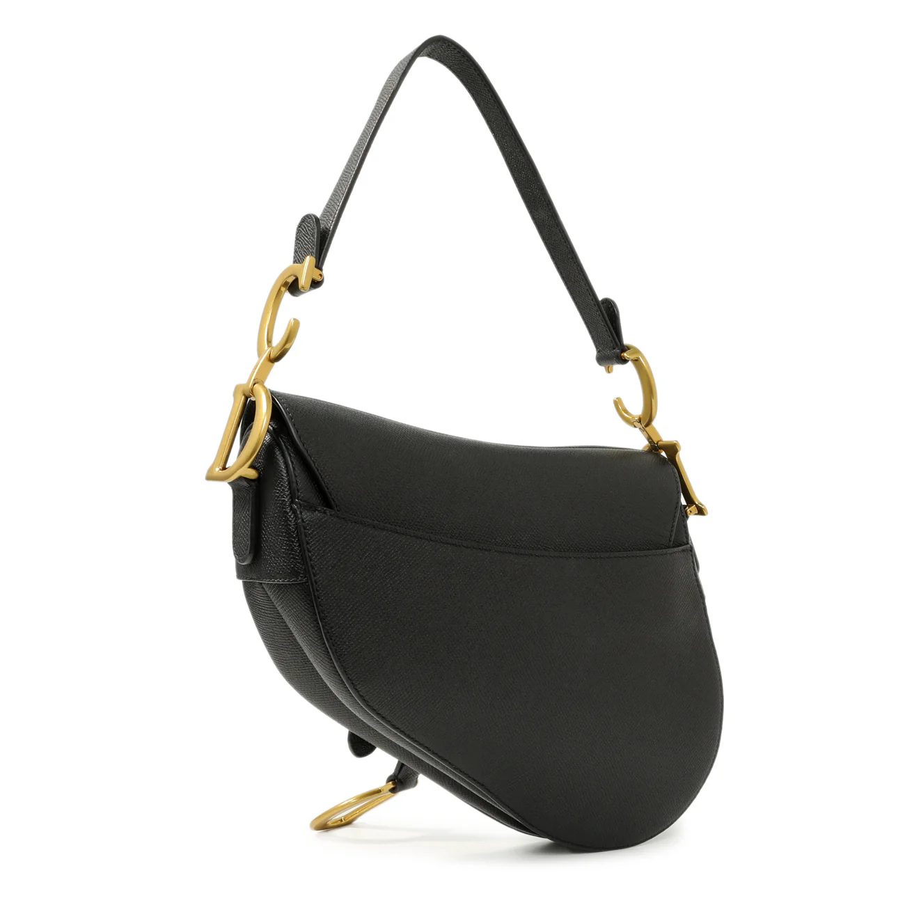 Christian Dior Black Grained Calfskin Saddle Bag - Image 2