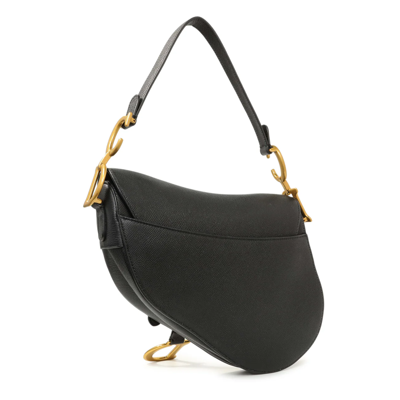 Christian Dior Black Grained Calfskin Saddle Bag - Image 2