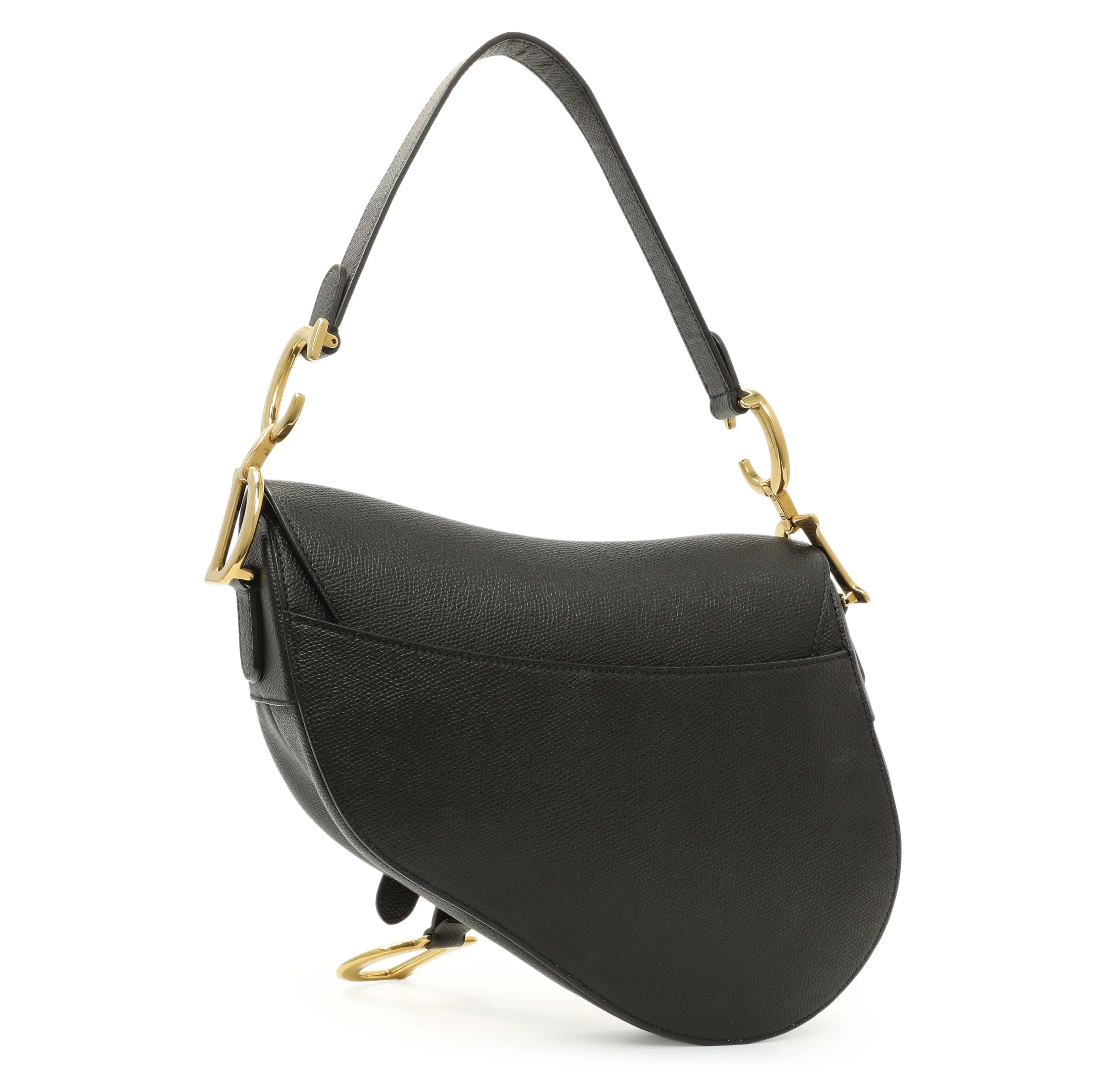 Christian Dior Black Grained Calfskin Saddle Bag - Image 2