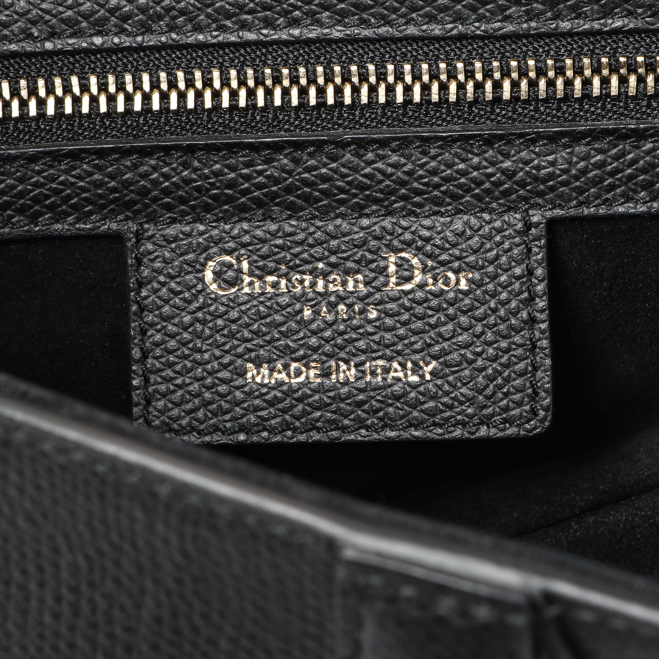 Christian Dior Black Grained Calfskin Saddle Bag - Image 5