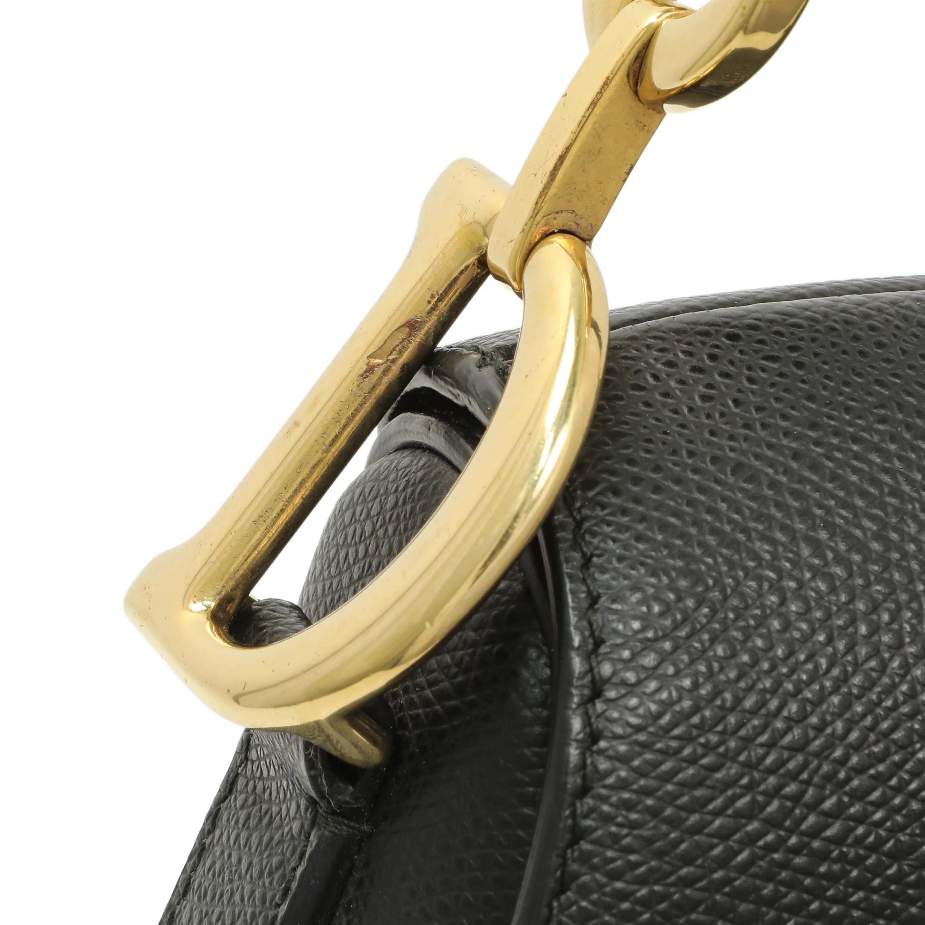 Christian Dior Black Grained Calfskin Saddle Bag - Image 7