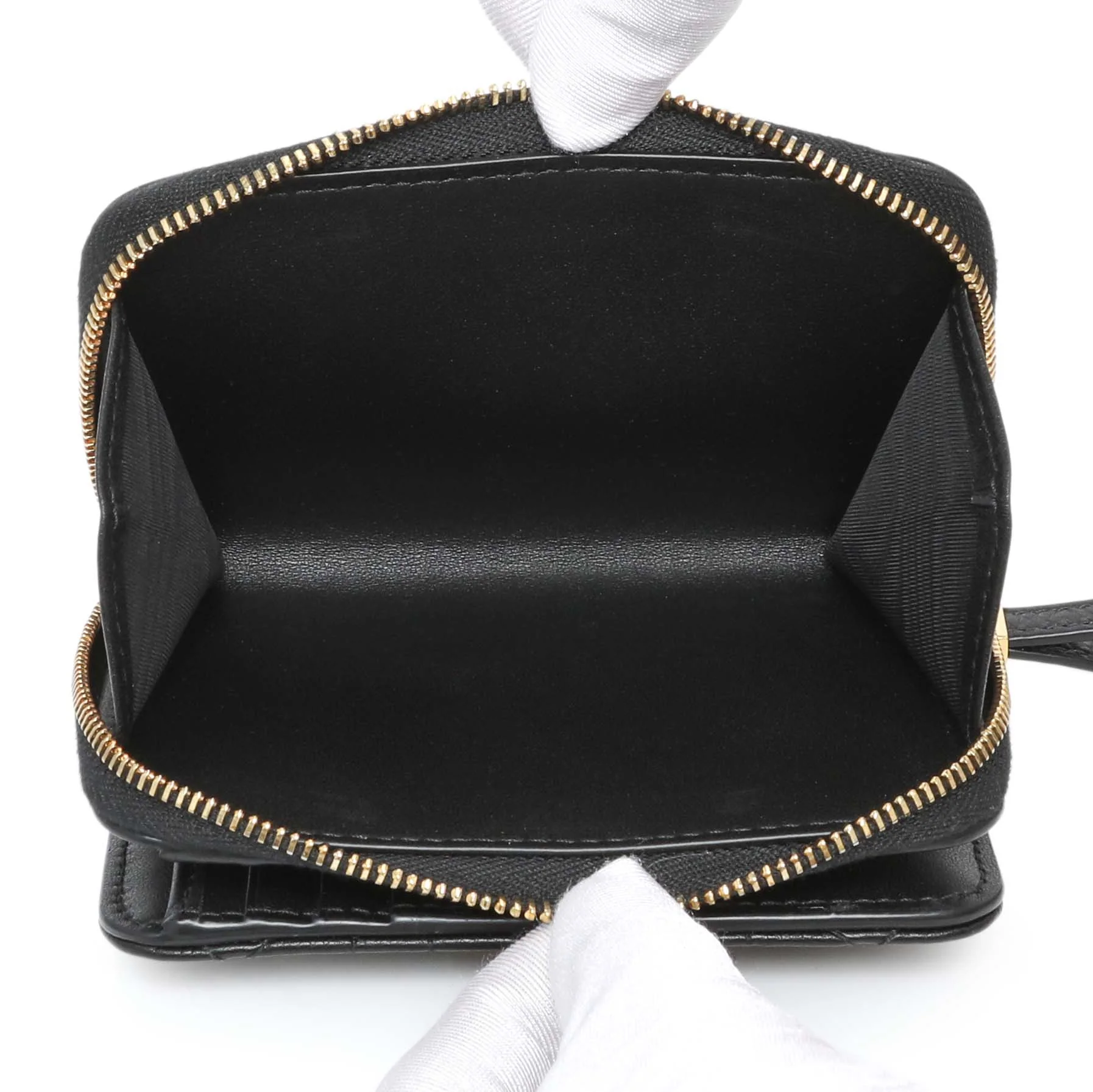 Christian Dior Black Grained Calfskin Supple Cannage Caro Scarlet Zipped Wallet - Image 4