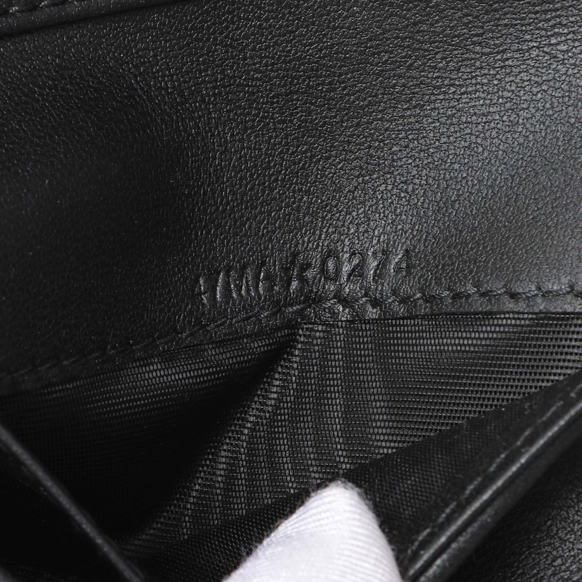 Christian Dior Black Grained Calfskin Supple Cannage Caro Scarlet Zipped Wallet - Image 7