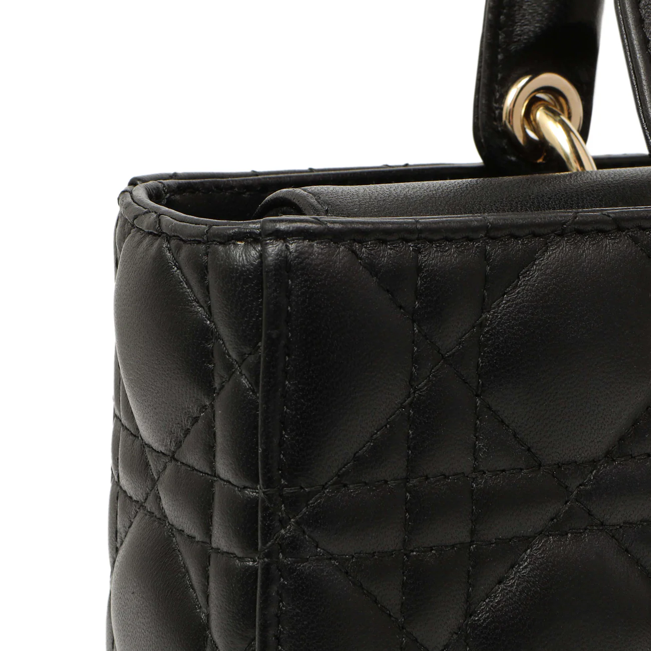 Christian Dior Black Lambskin Cannage Medium Lady D-Joy - Image 11