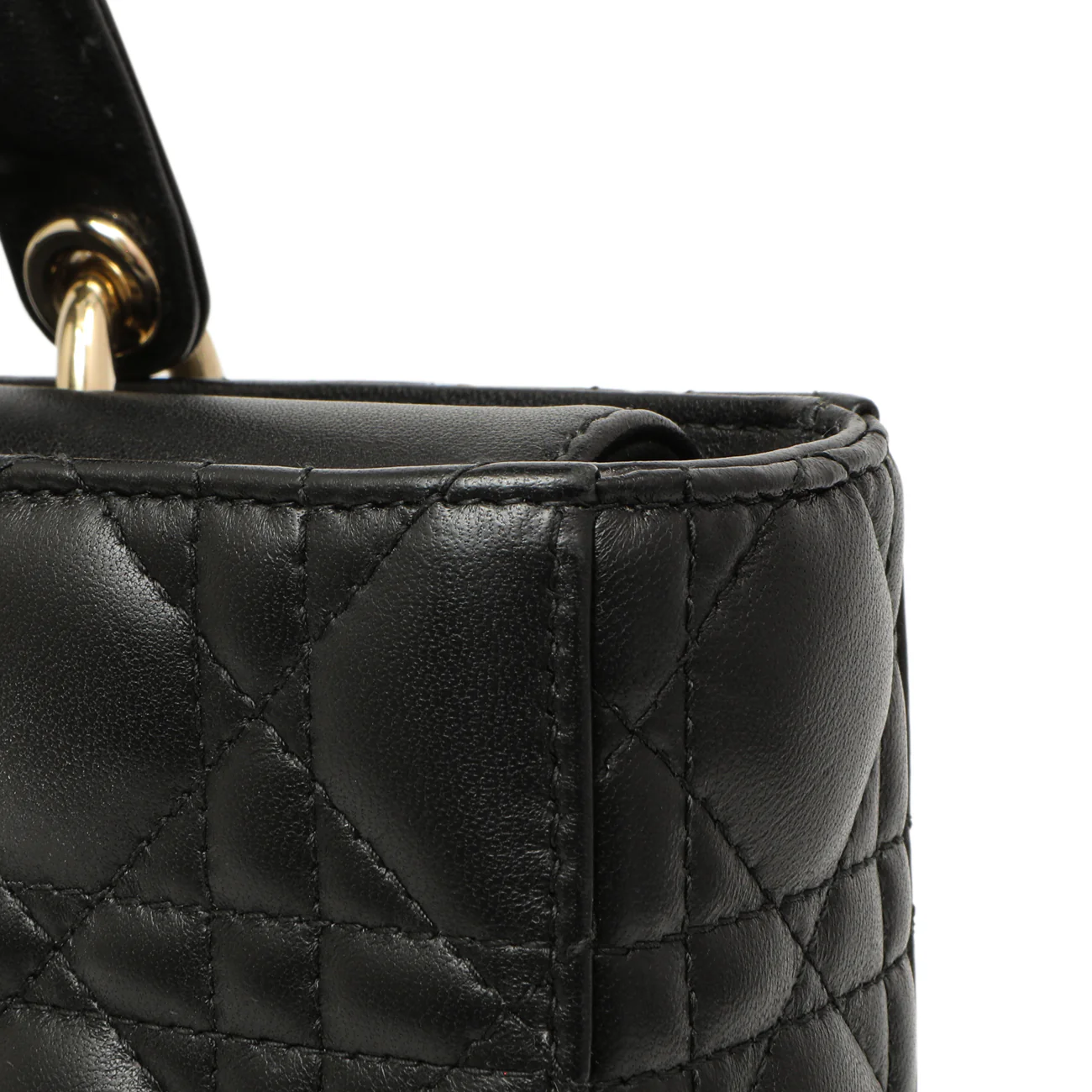 Christian Dior Black Lambskin Cannage Medium Lady D-Joy - Image 13