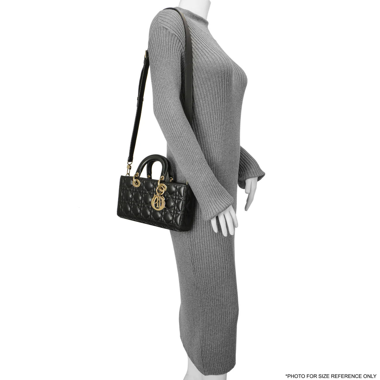 Christian Dior Black Lambskin Cannage Medium Lady D-Joy - Image 14