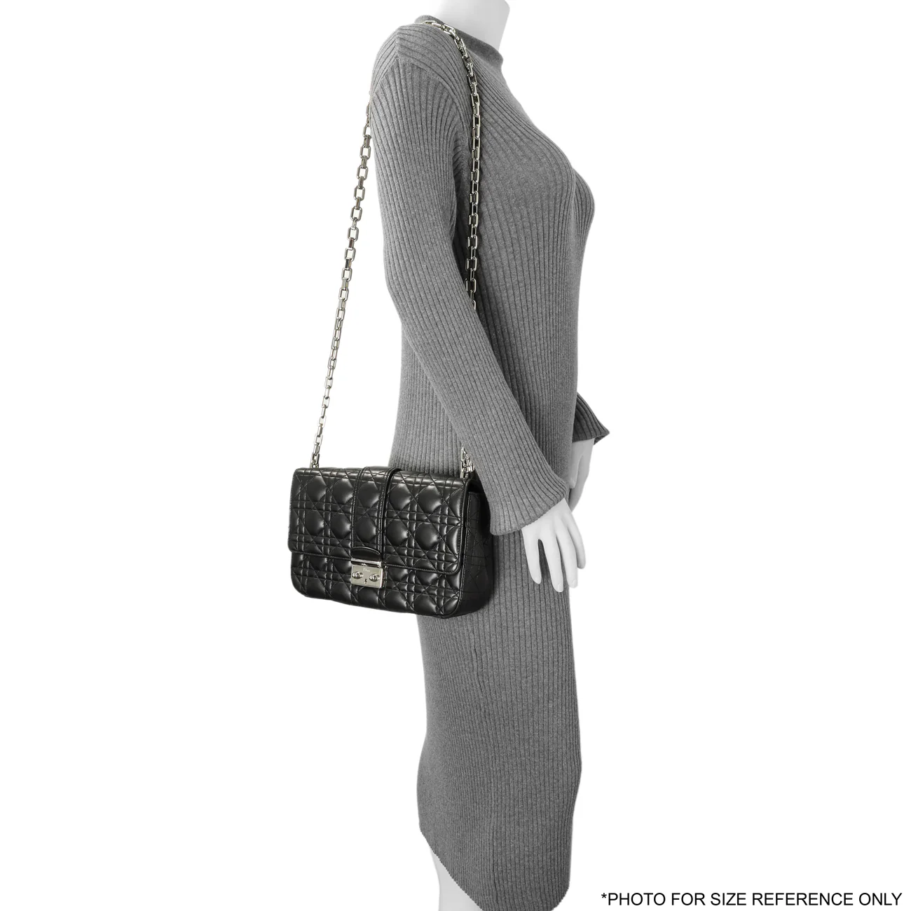 Christian Dior Black Lambskin Cannage Medium Miss Dior Flap - Image 11