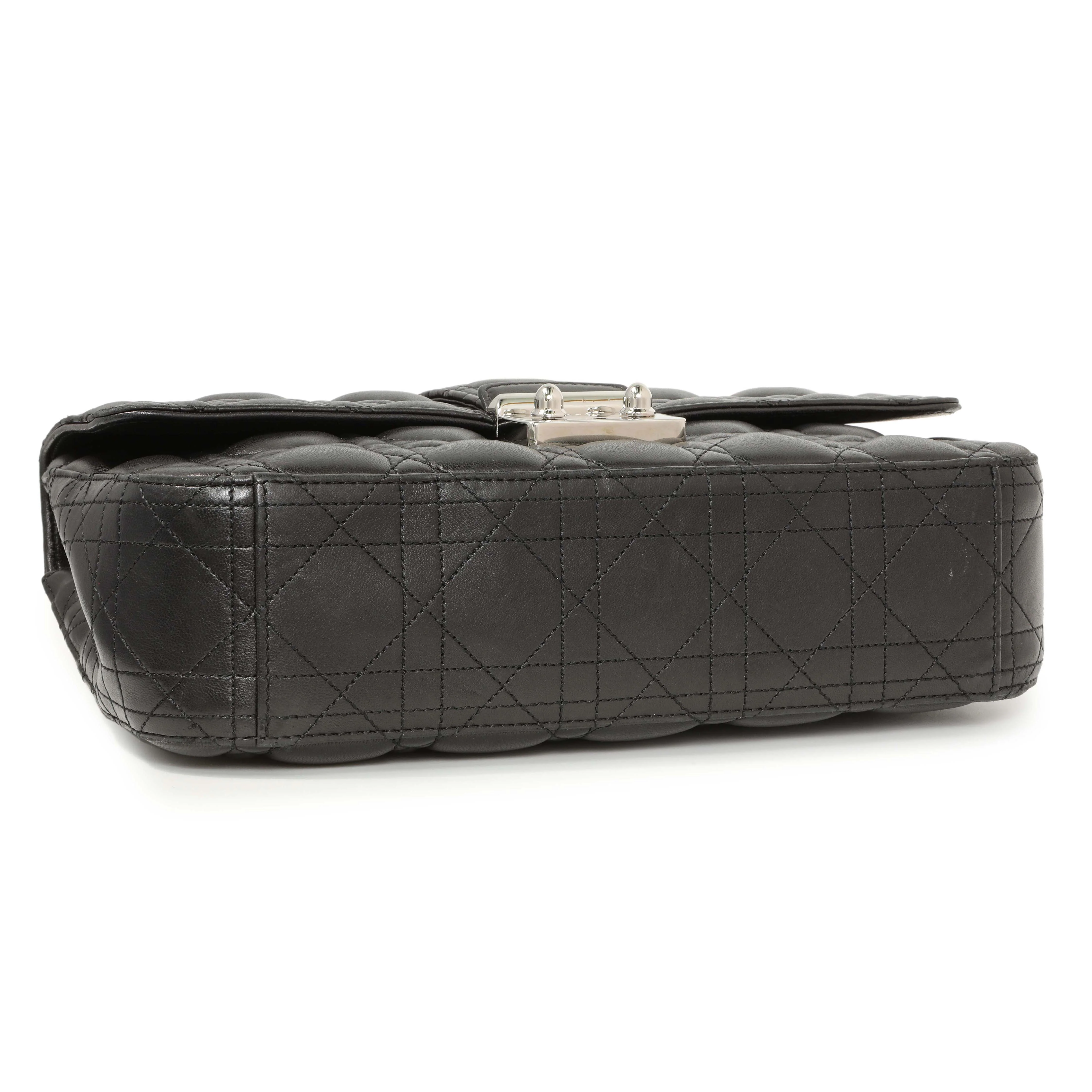 Christian Dior Black Lambskin Cannage Medium Miss Dior Flap - Image 3