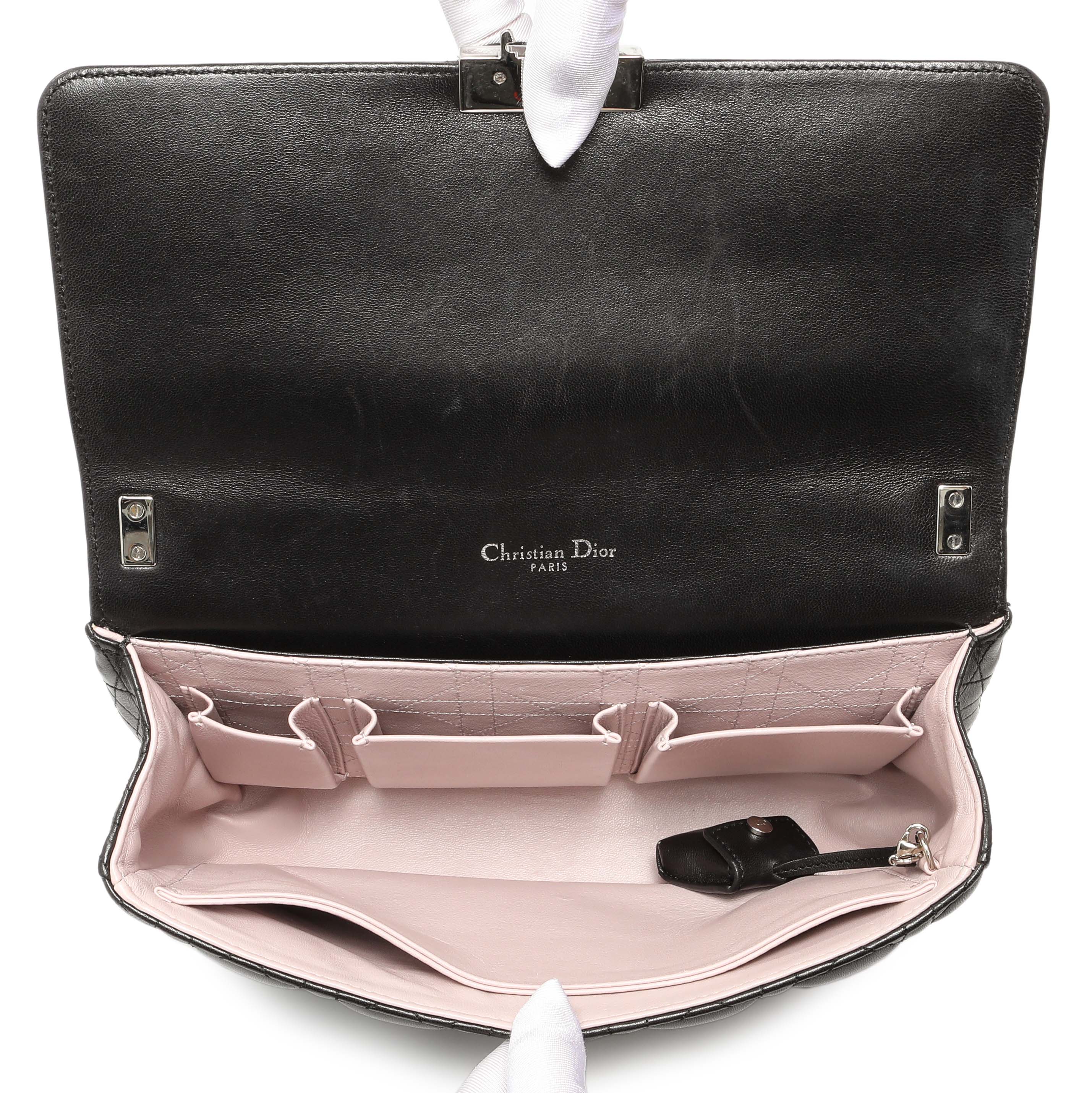 Christian Dior Black Lambskin Cannage Medium Miss Dior Flap - Image 8