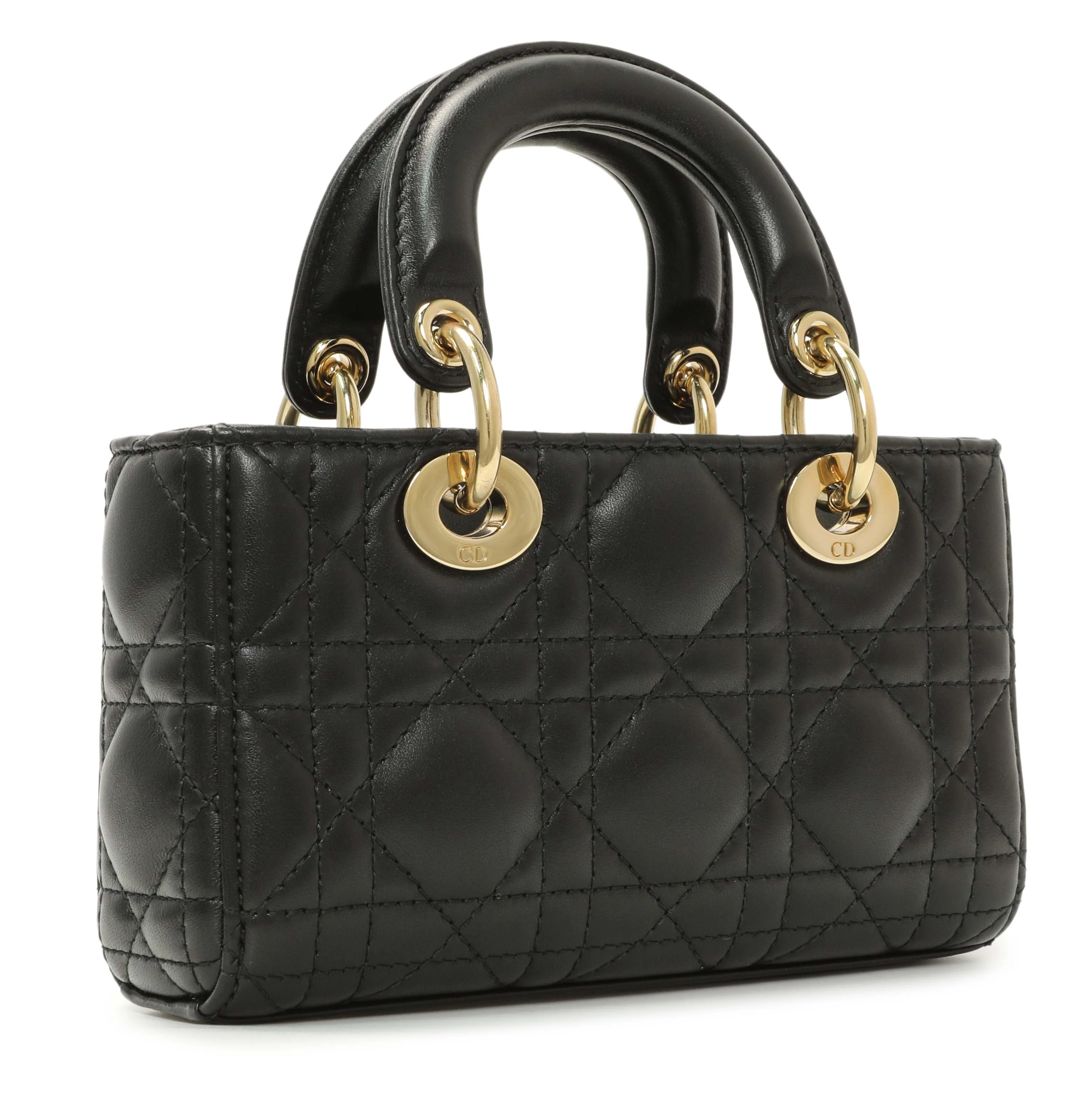 Christian Dior Black Lambskin Cannage Micro Lady D-Joy - Image 2