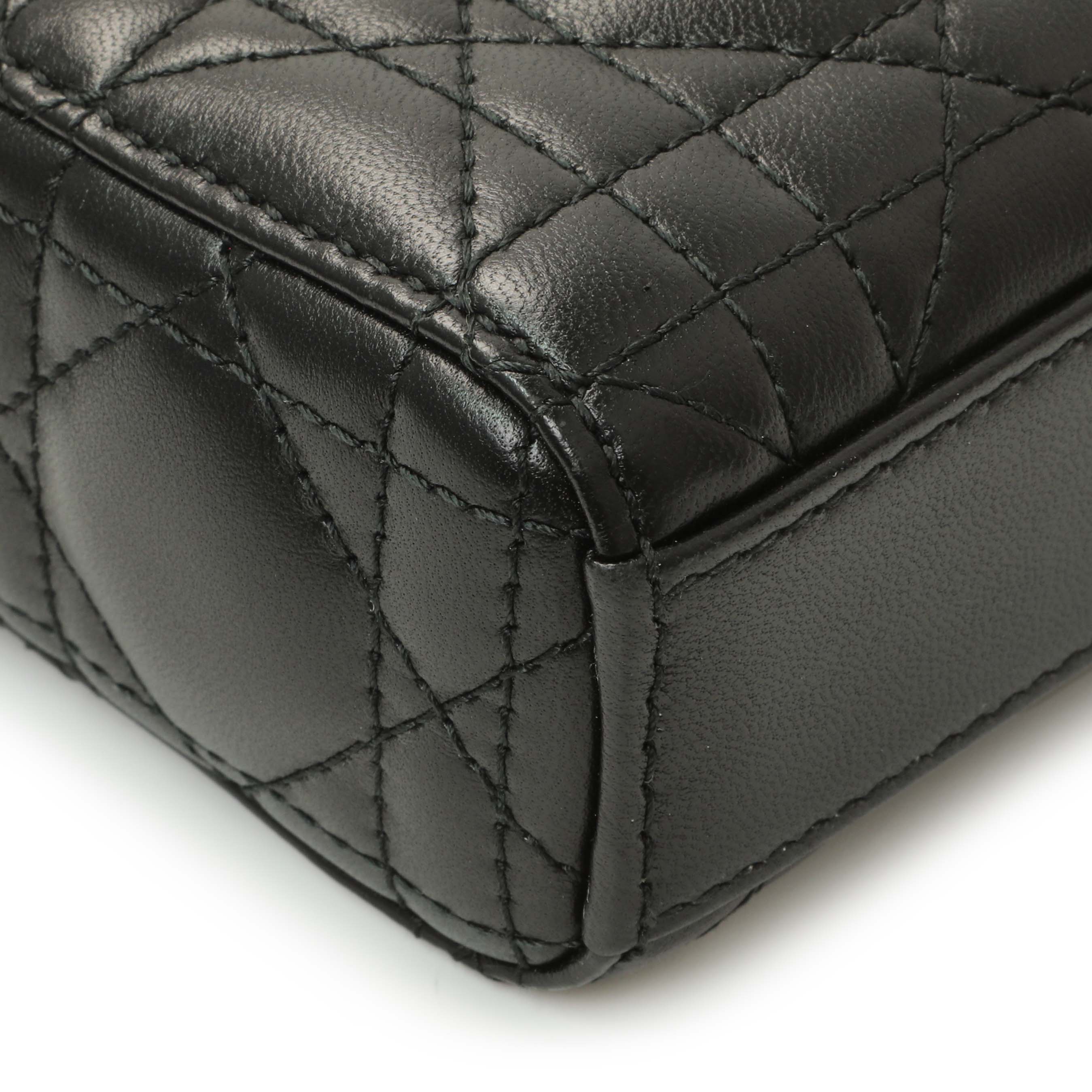 Christian Dior Black Lambskin Cannage Micro Lady D-Joy - Image 4