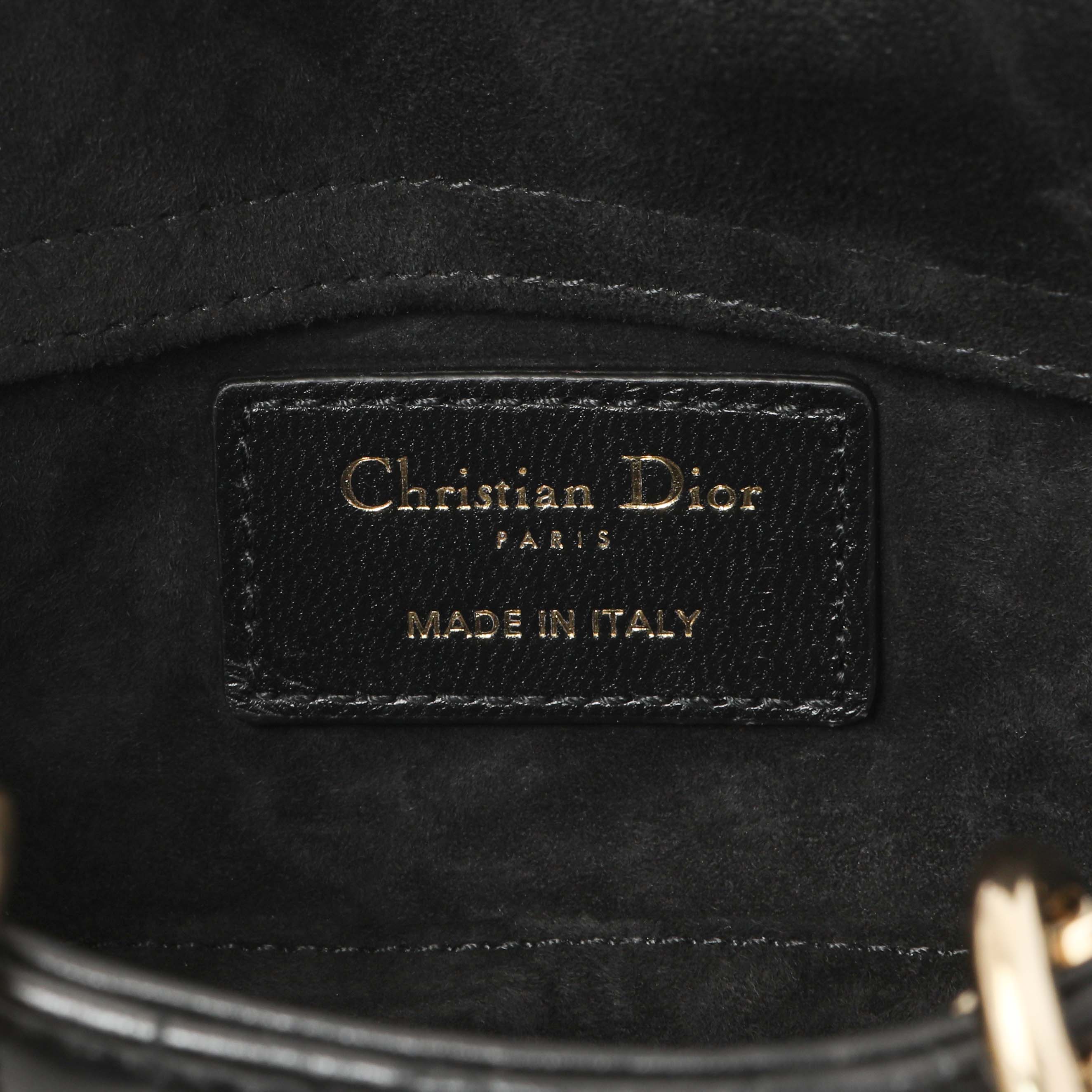Christian Dior Black Lambskin Cannage Micro Lady D-Joy - Image 9