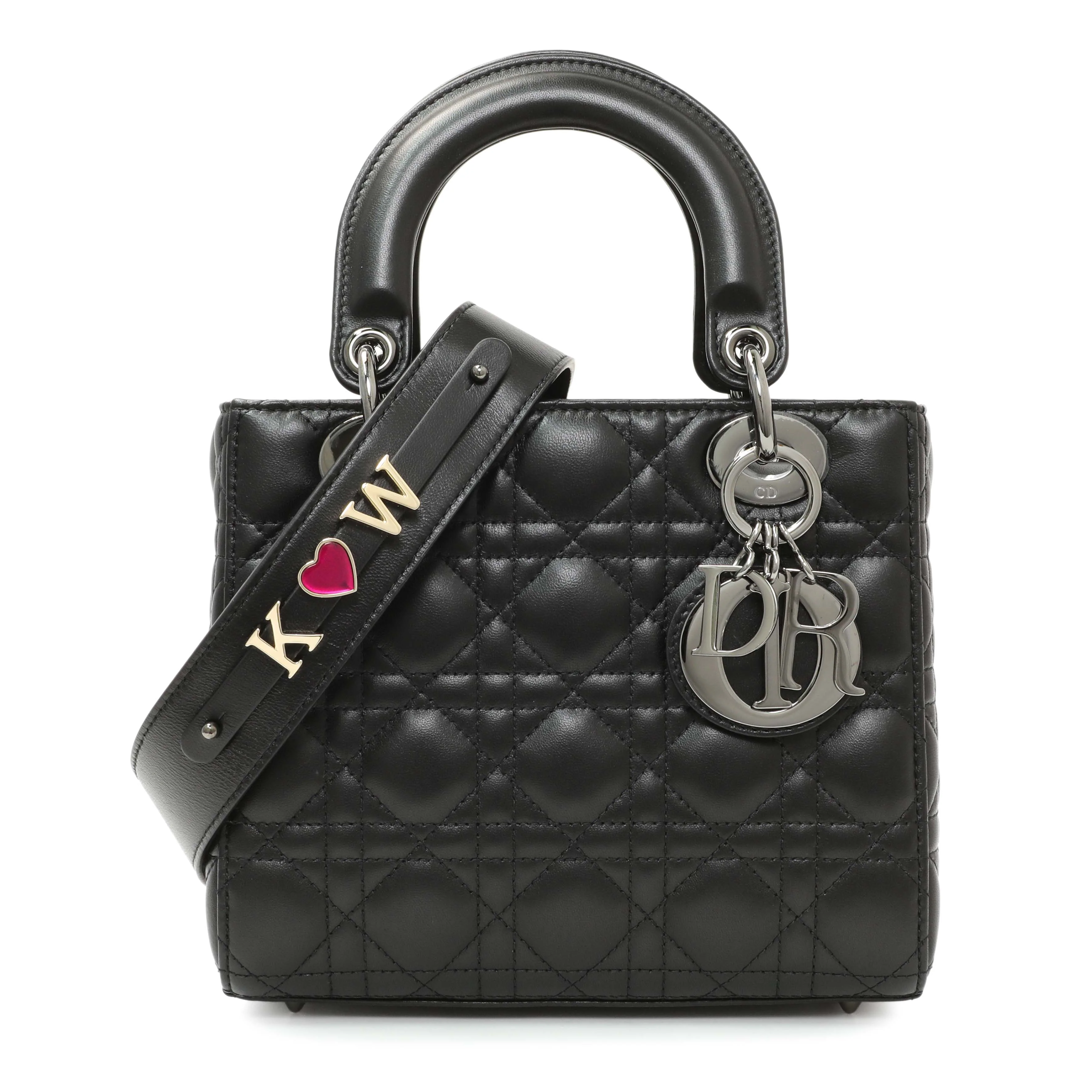 Christian Dior Black Lambskin Cannage Small My ABCDior Lady Dior