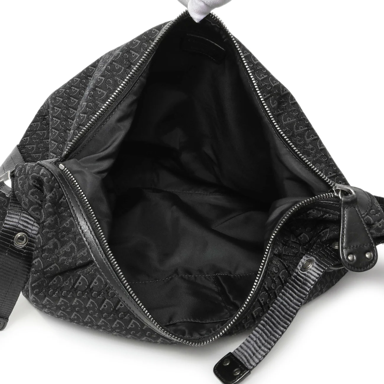 Christian Dior Black Monogram Buckle Hobo - Image 6