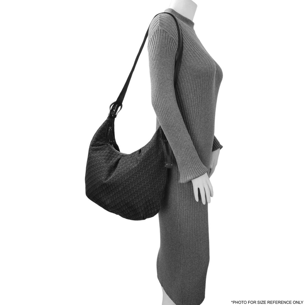 Christian Dior Black Monogram Buckle Hobo - Image 9