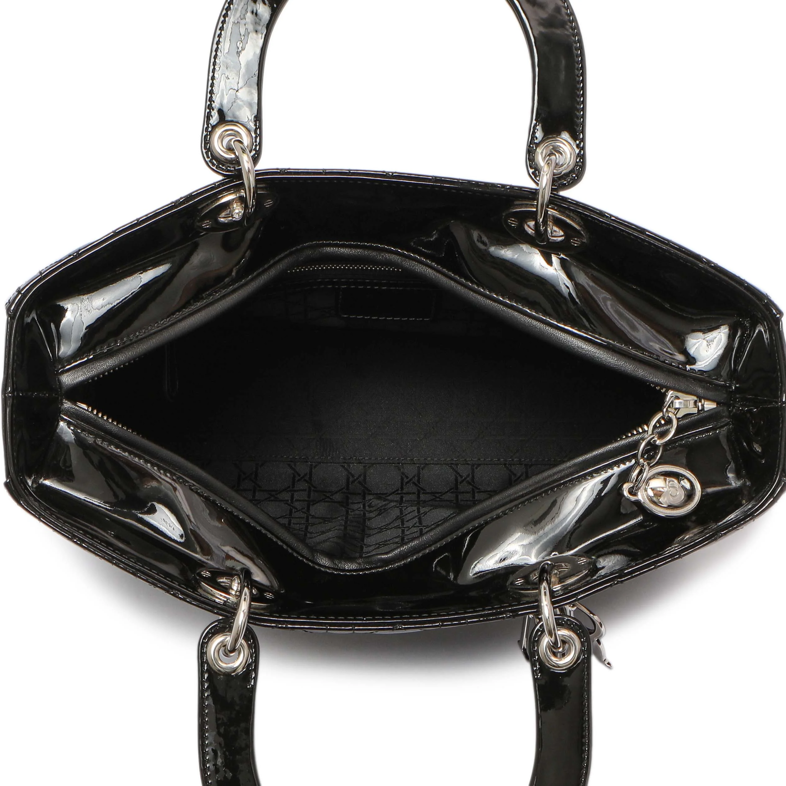 Christian Dior Black Patent Cannage Large Lady Dior - Image 4