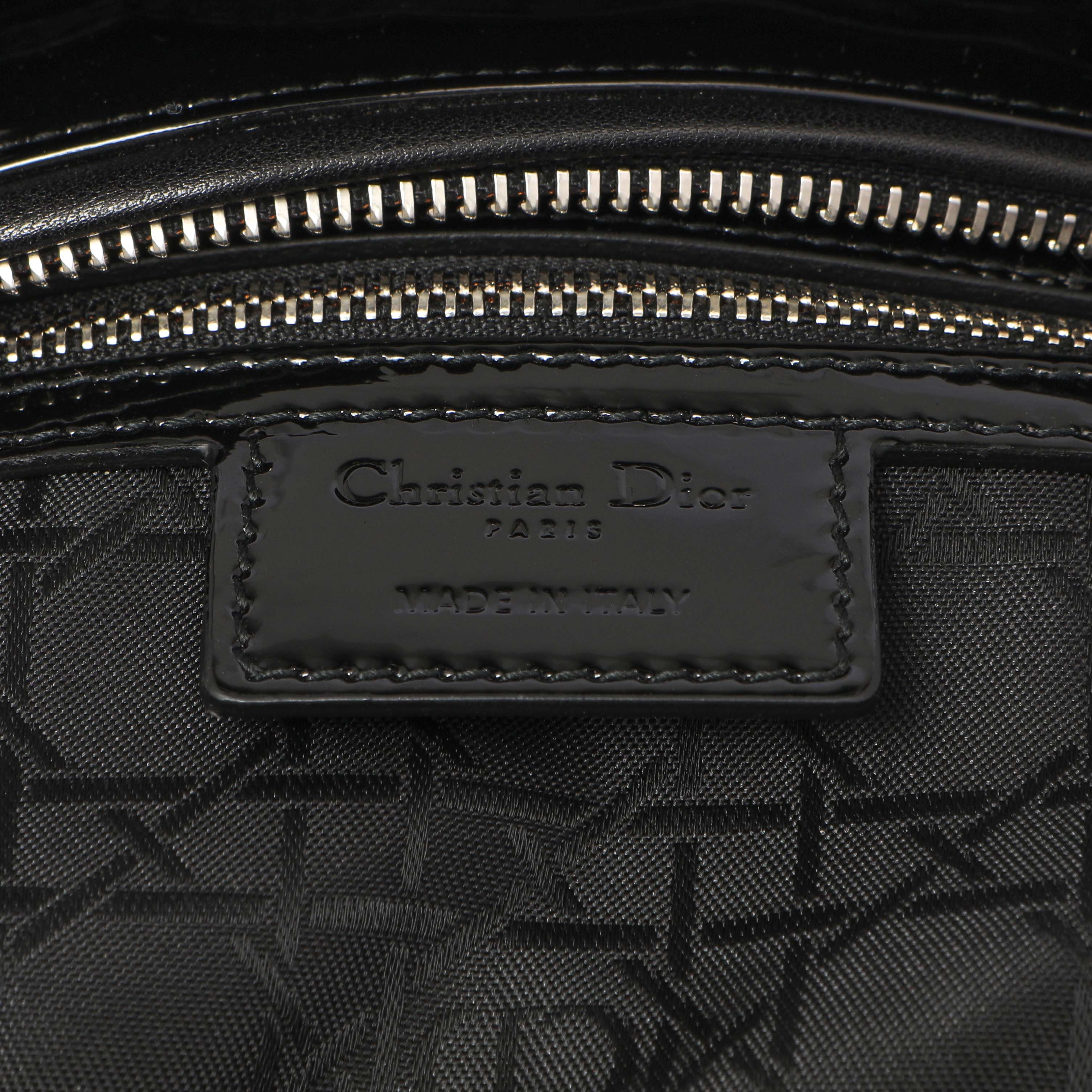 Christian Dior Black Patent Cannage Large Lady Dior - Image 5