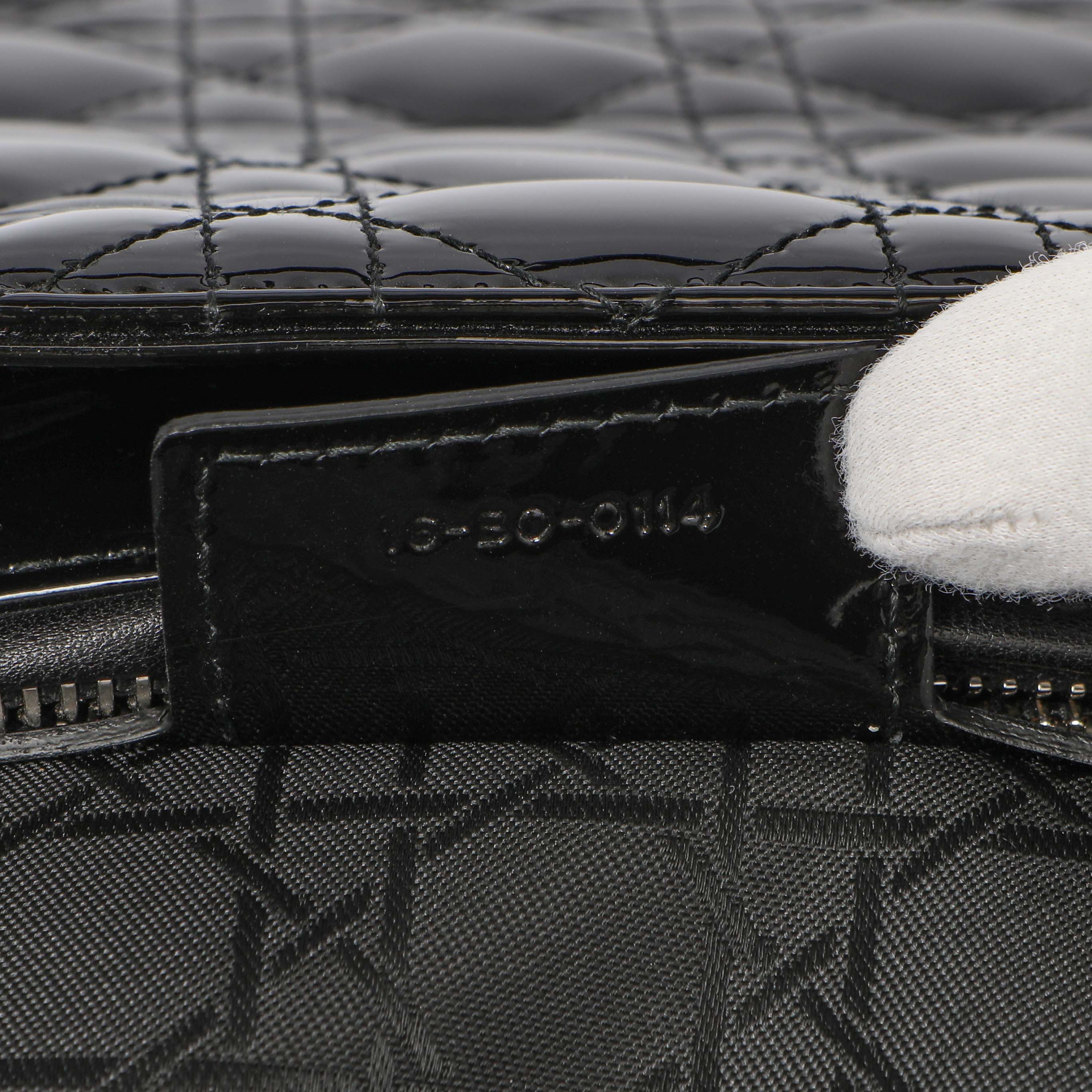 Christian Dior Black Patent Cannage Large Lady Dior - Image 6