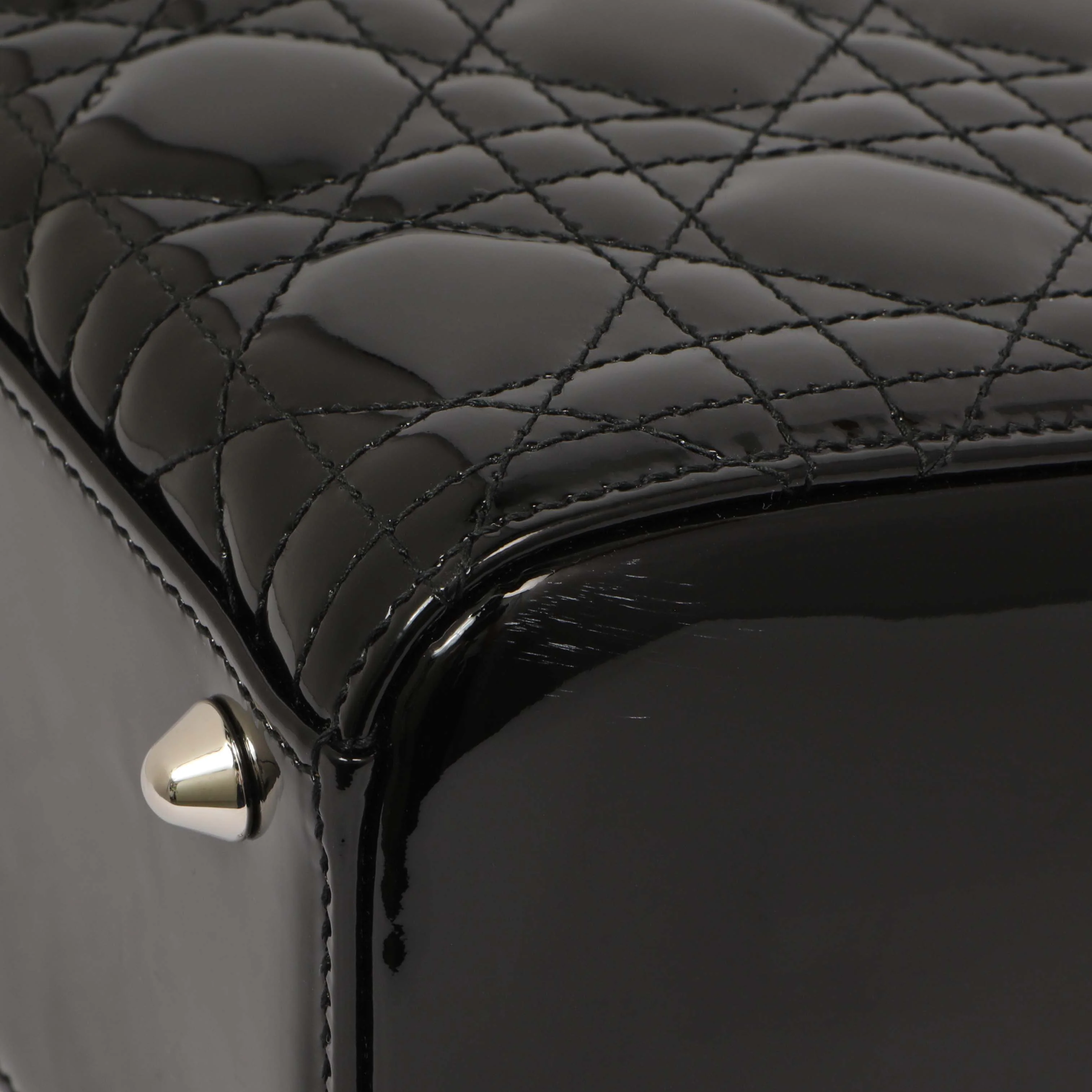 Christian Dior Black Patent Cannage Large Lady Dior - Image 8