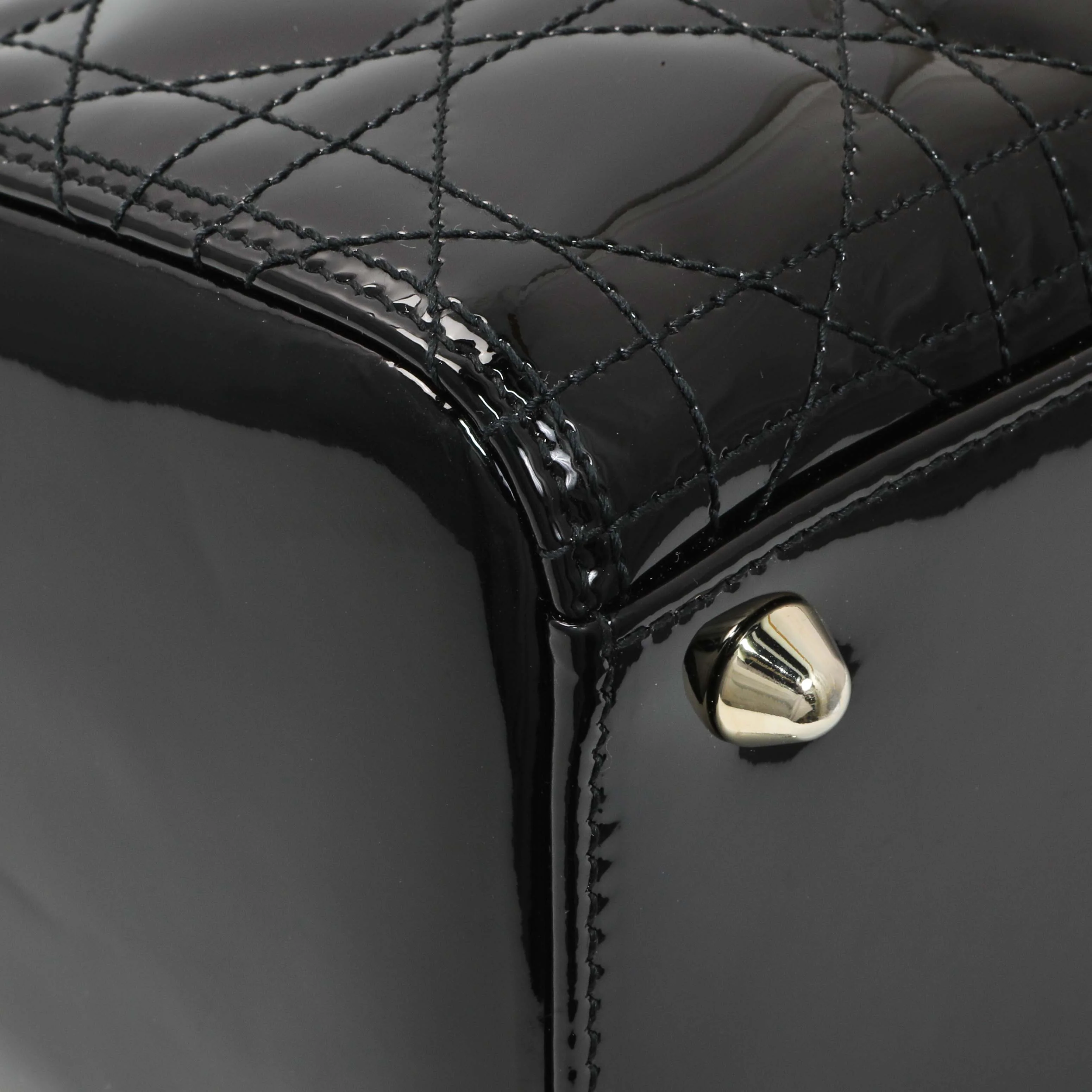 Christian Dior Black Patent Cannage Large Lady Dior - Image 5