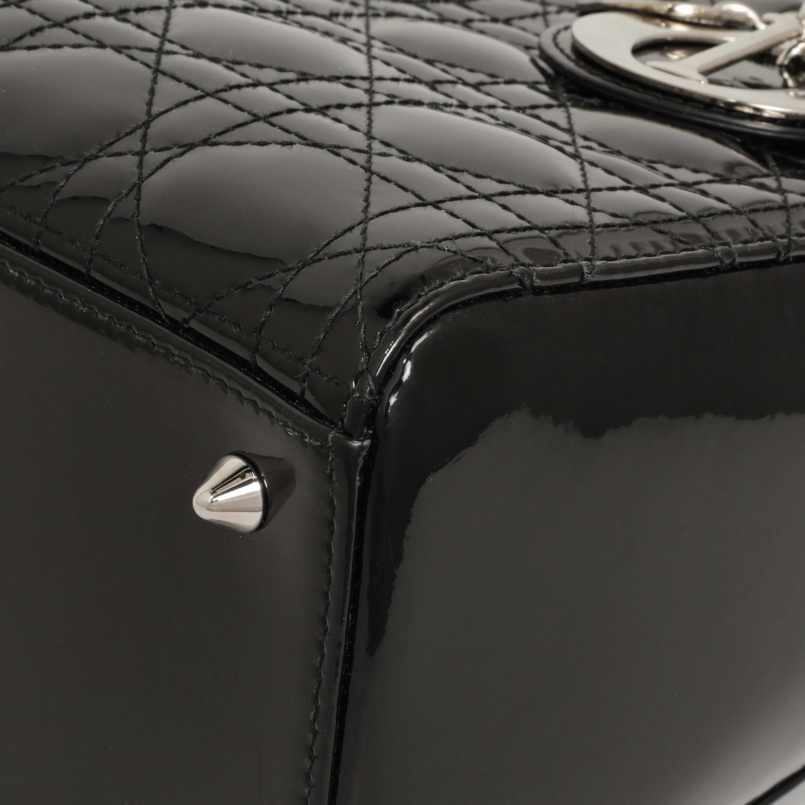 Christian Dior Black Patent Cannage Medium Lady Dior - Image 5