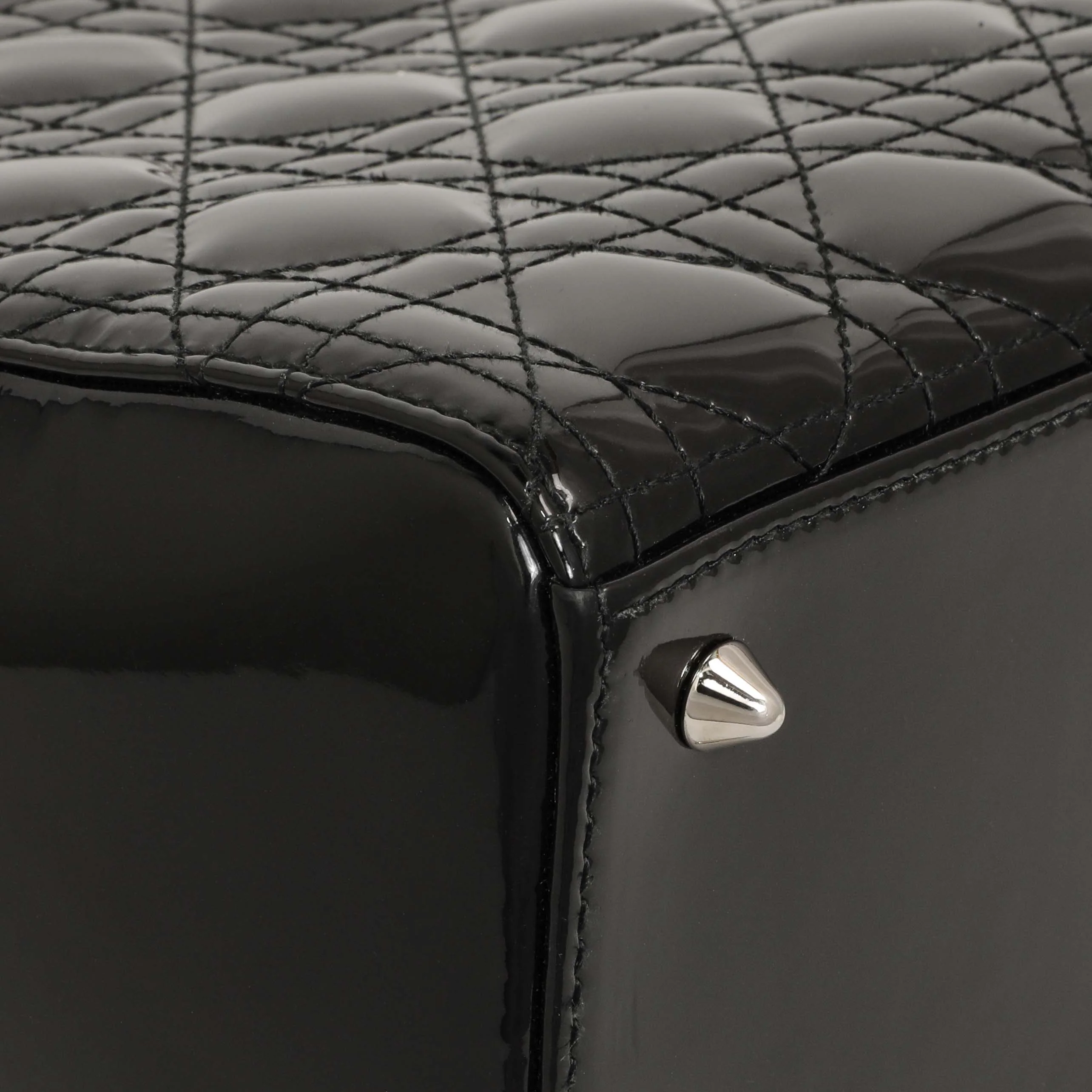 Christian Dior Black Patent Cannage Medium Lady Dior - Image 6