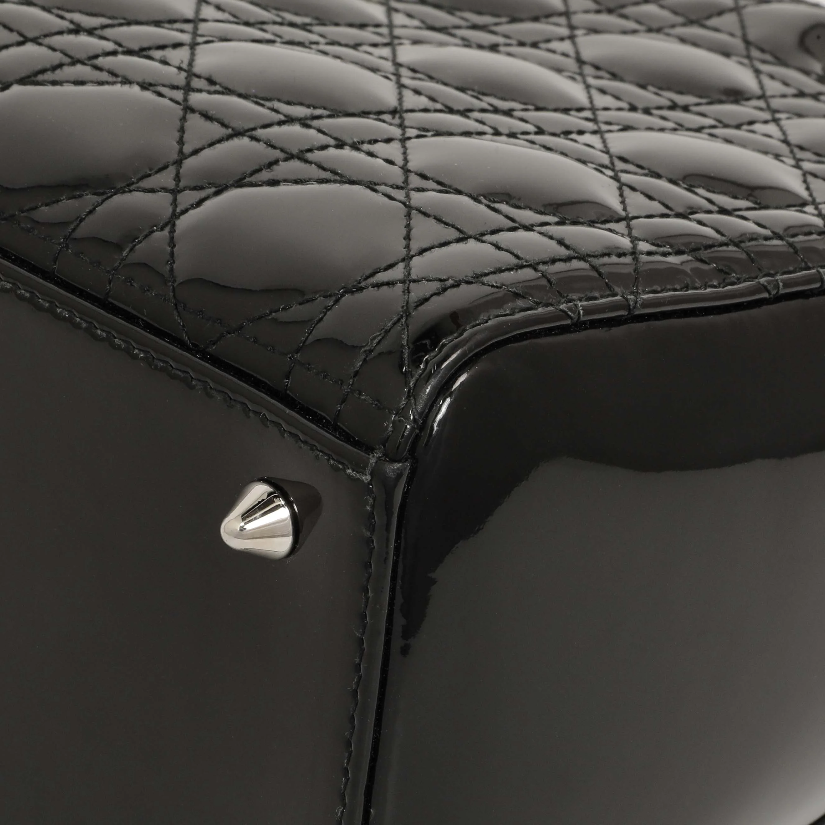 Christian Dior Black Patent Cannage Medium Lady Dior - Image 7