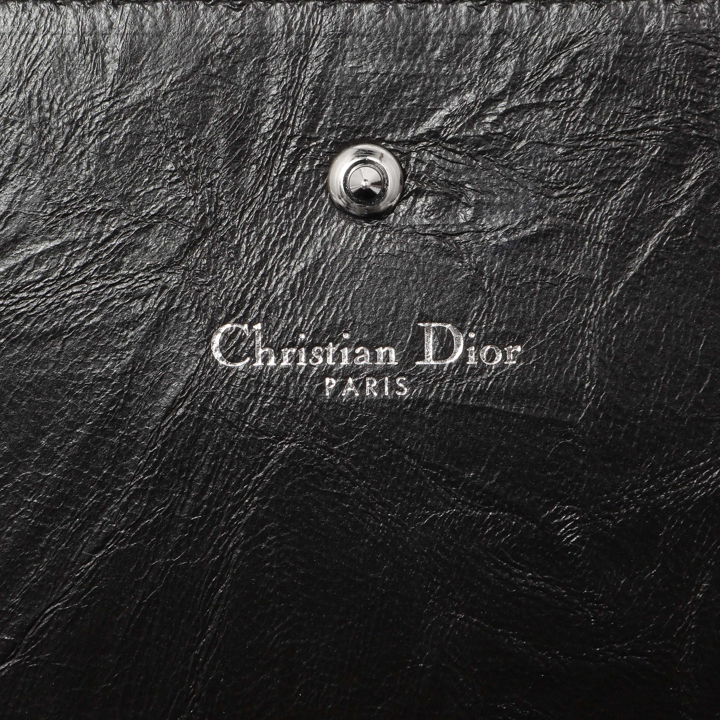 Christian Dior Black Patent Diorama Croisiere Chain Wallet - Image 5