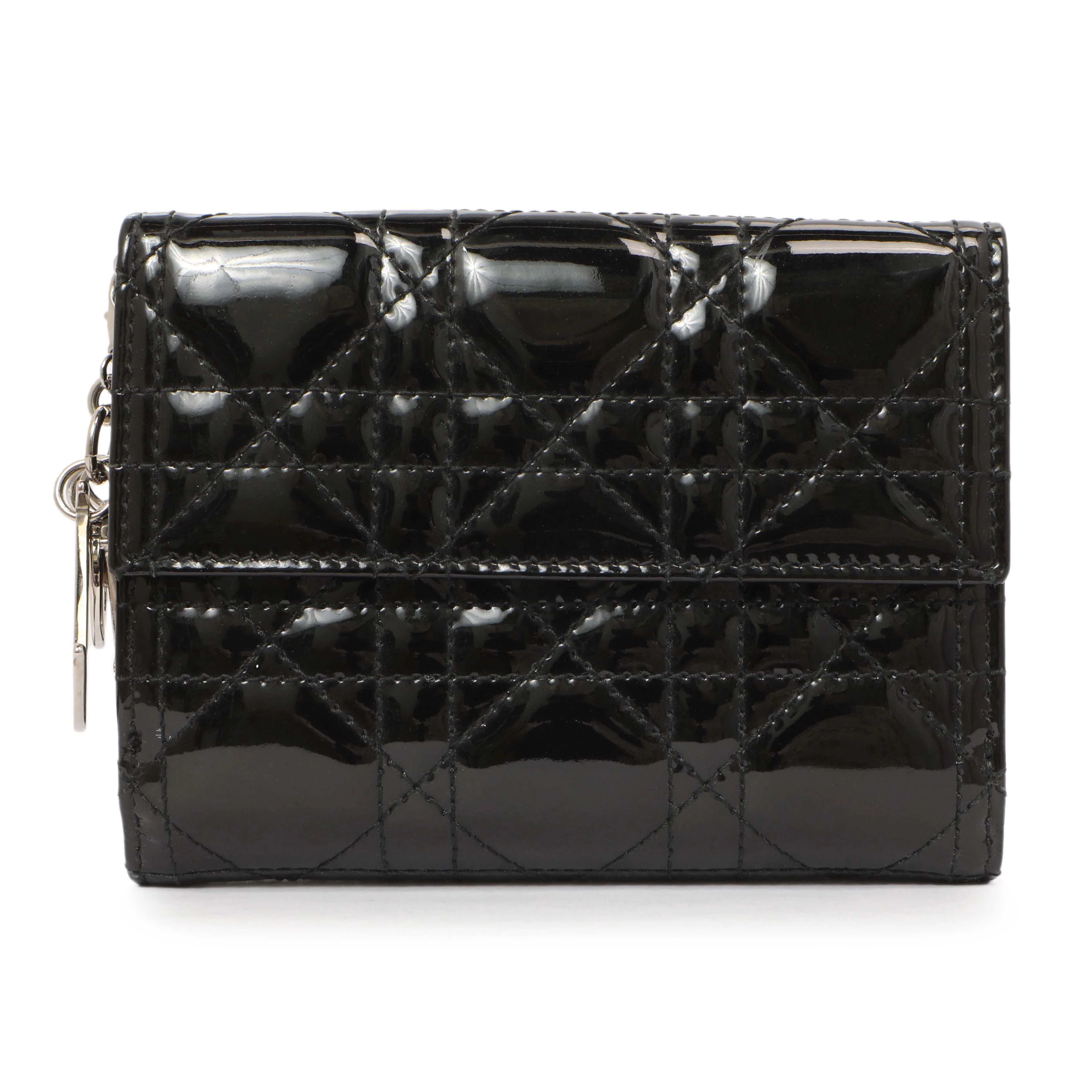 Christian Dior Black Patent Lady Dior Wallet - Image 2