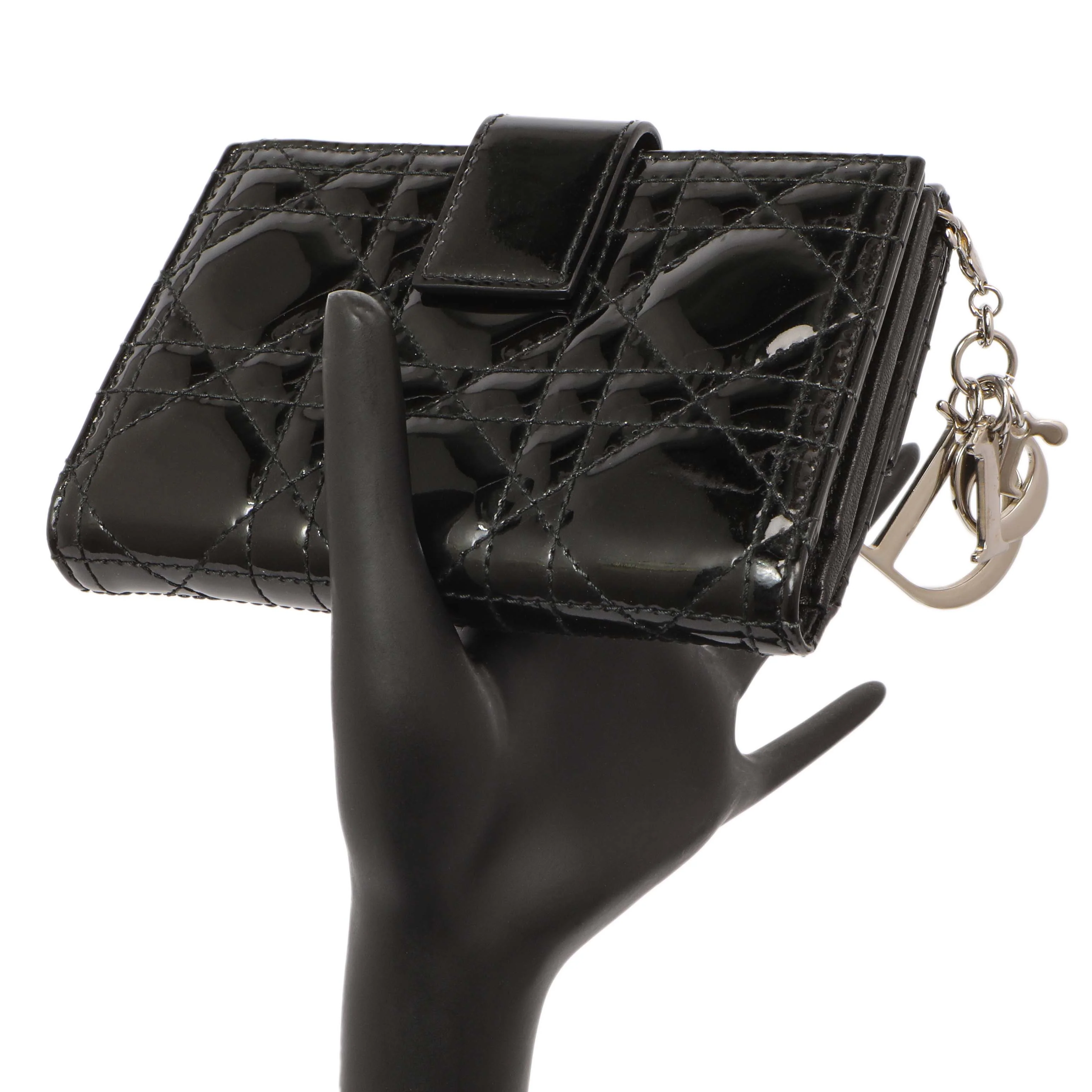 Christian Dior Black Patent Lady Dior Wallet - Image 6