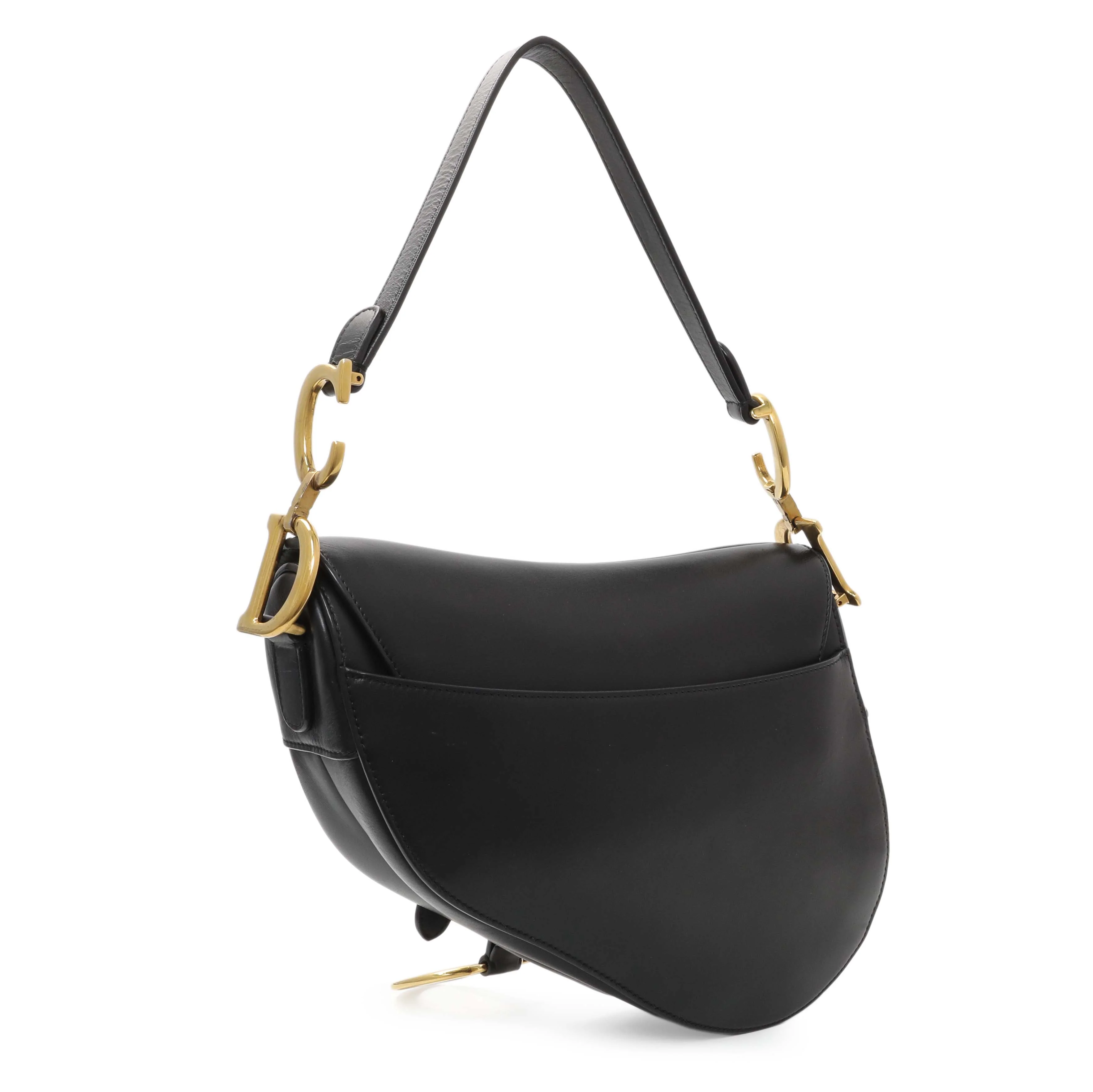 Christian Dior Black Smooth Calfskin Saddle Bag - Image 2