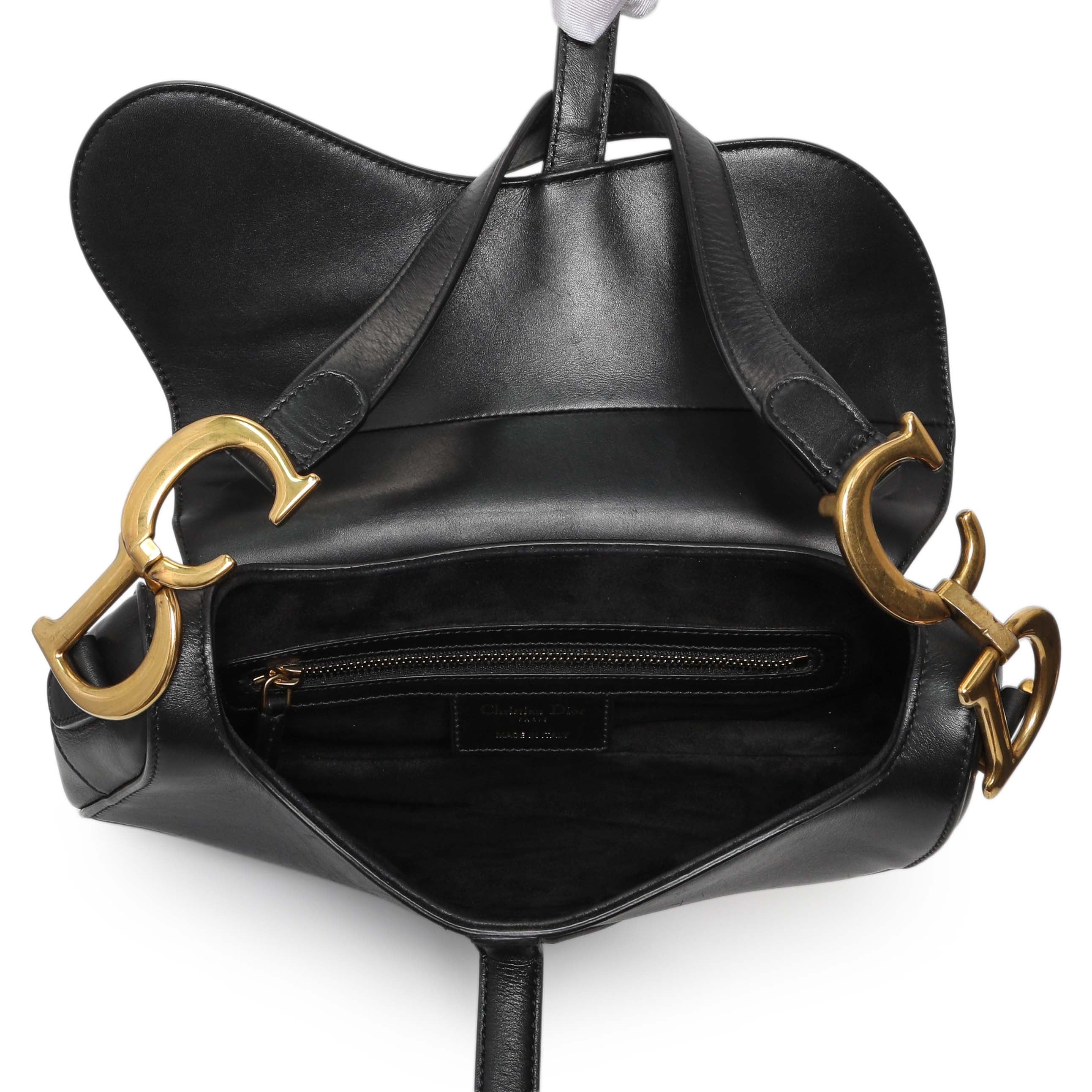 Christian Dior Black Smooth Calfskin Saddle Bag - Image 4