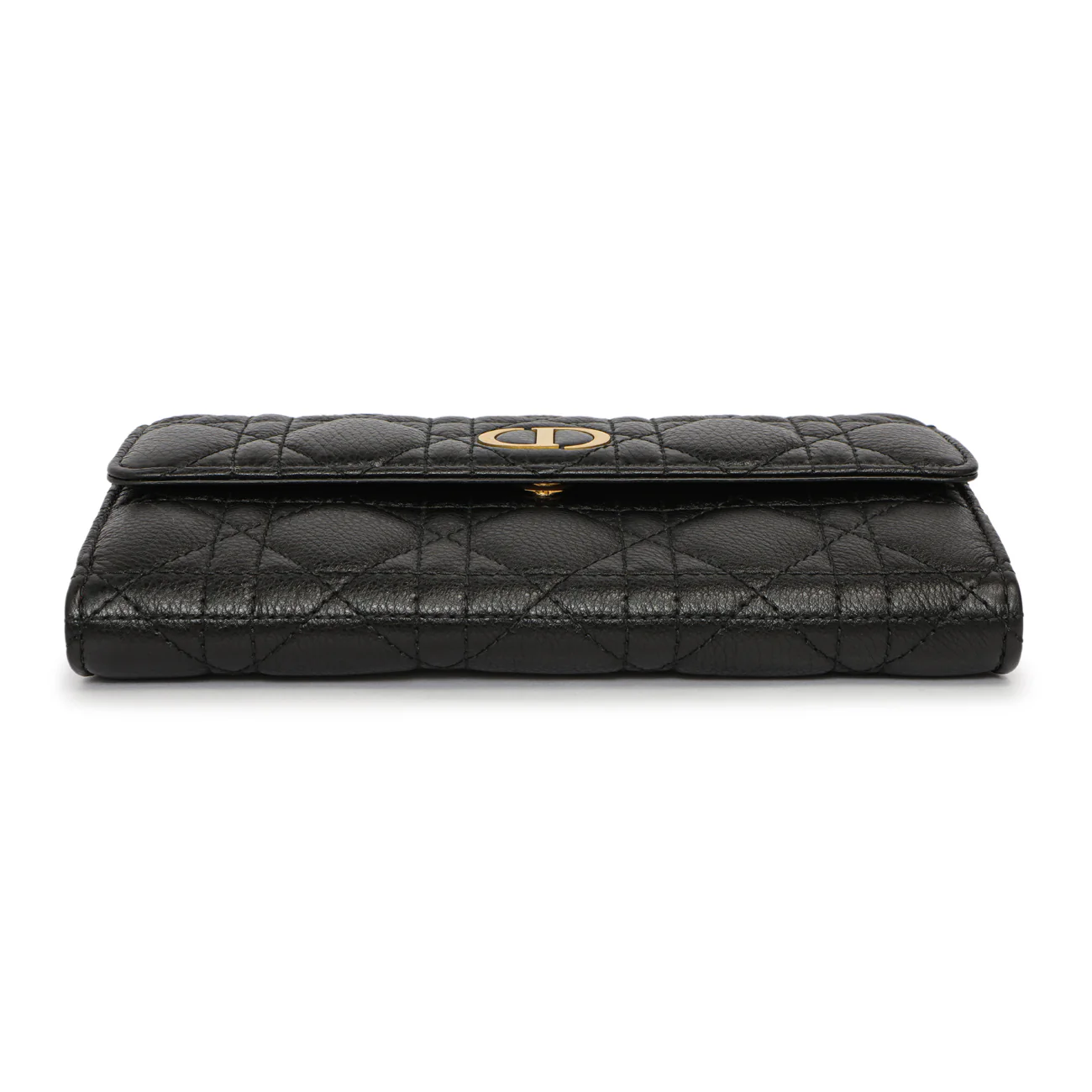 Christian Dior Black Supple Calfskin Cannage Caro Wallet - Image 3
