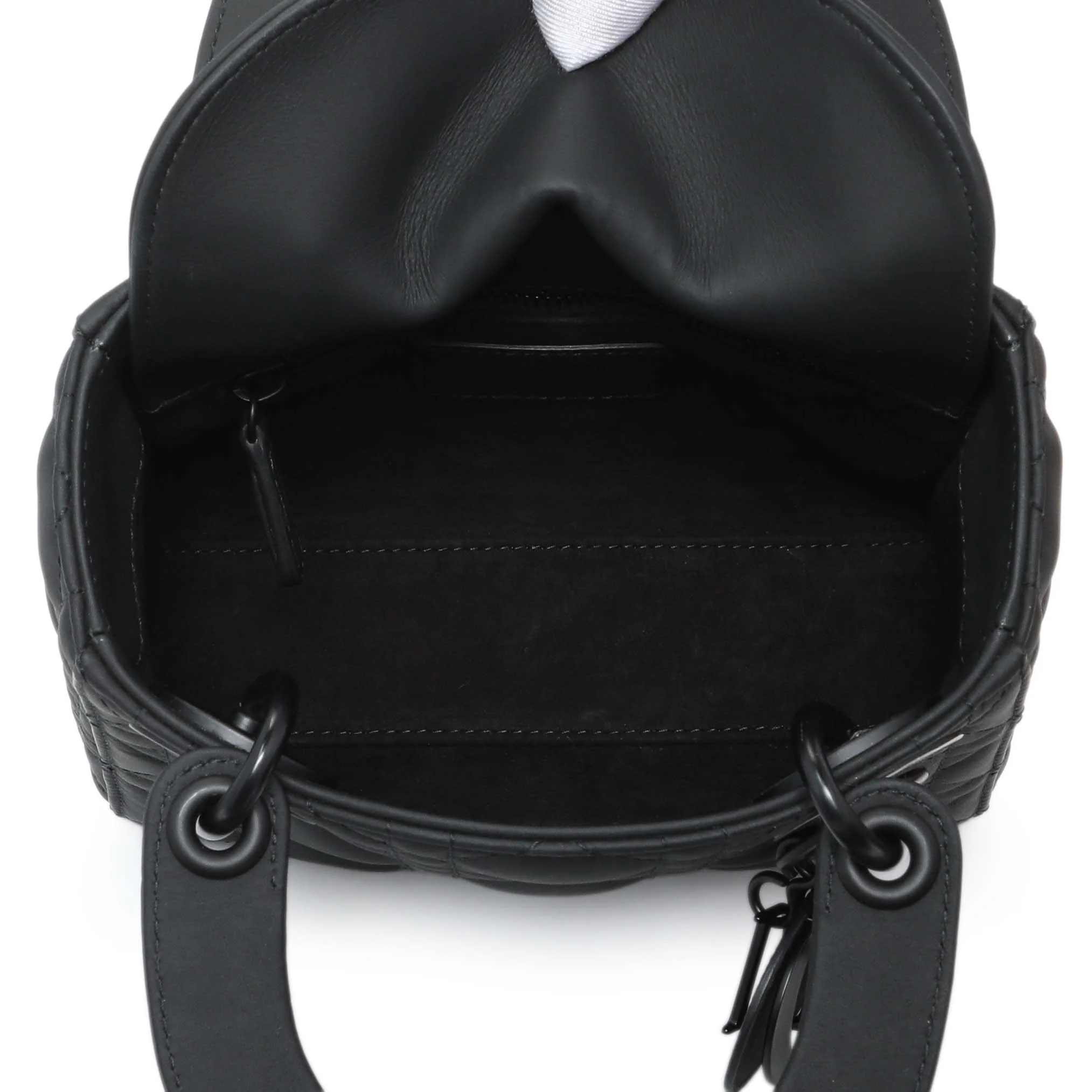 Christian Dior Black Ultra Matte Calfskin Cannage Mini Lady Dior - Image 4