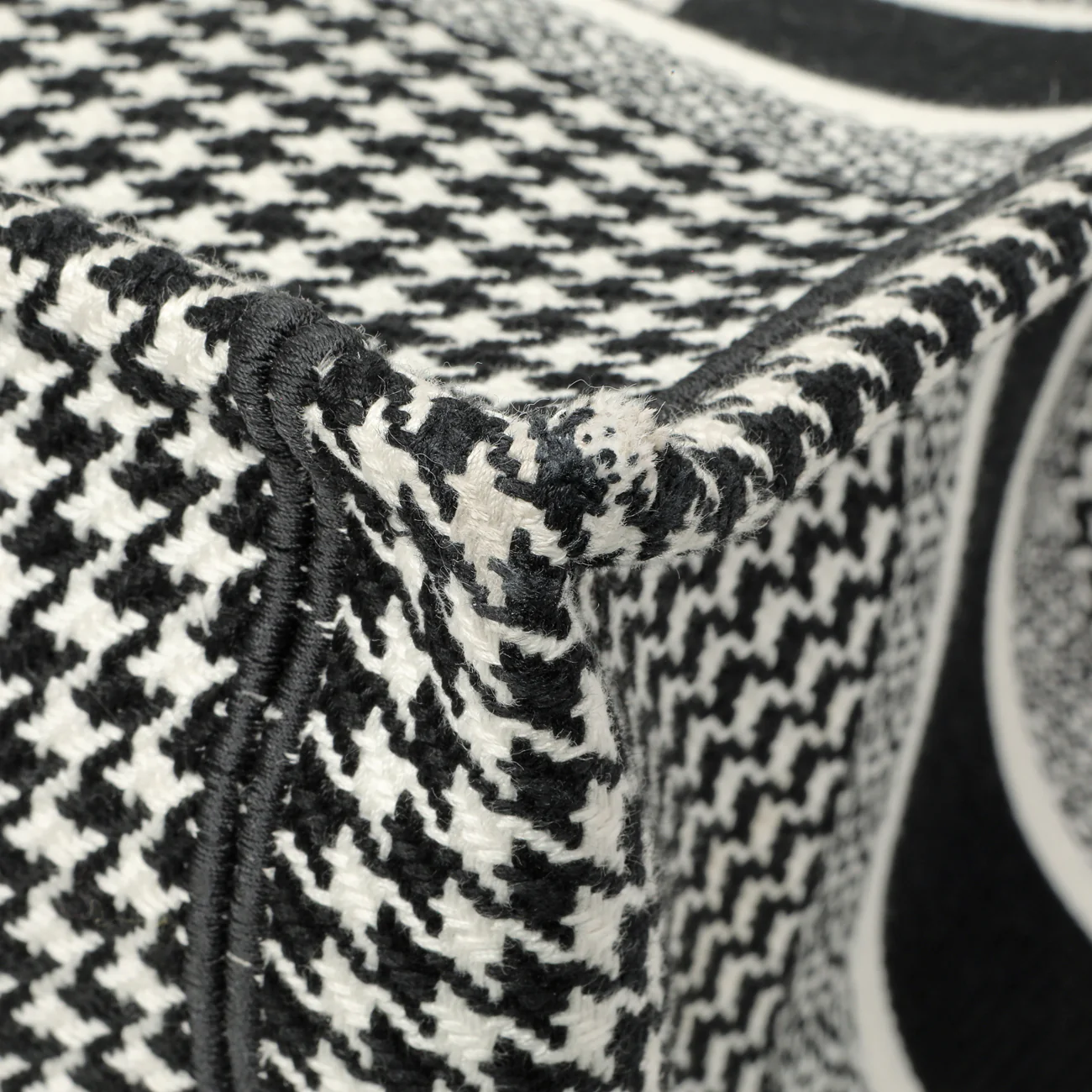Christian Dior Black White Houndstooth Canvas Medium Book Tote - Image 5