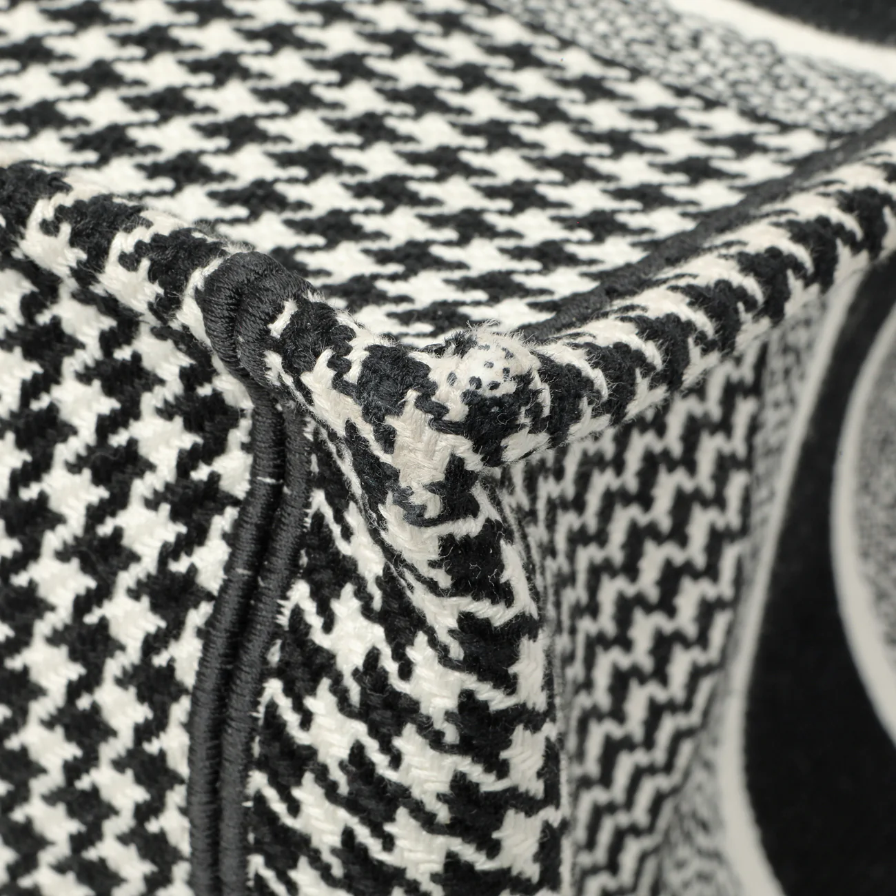Christian Dior Black White Houndstooth Canvas Medium Book Tote - Image 7