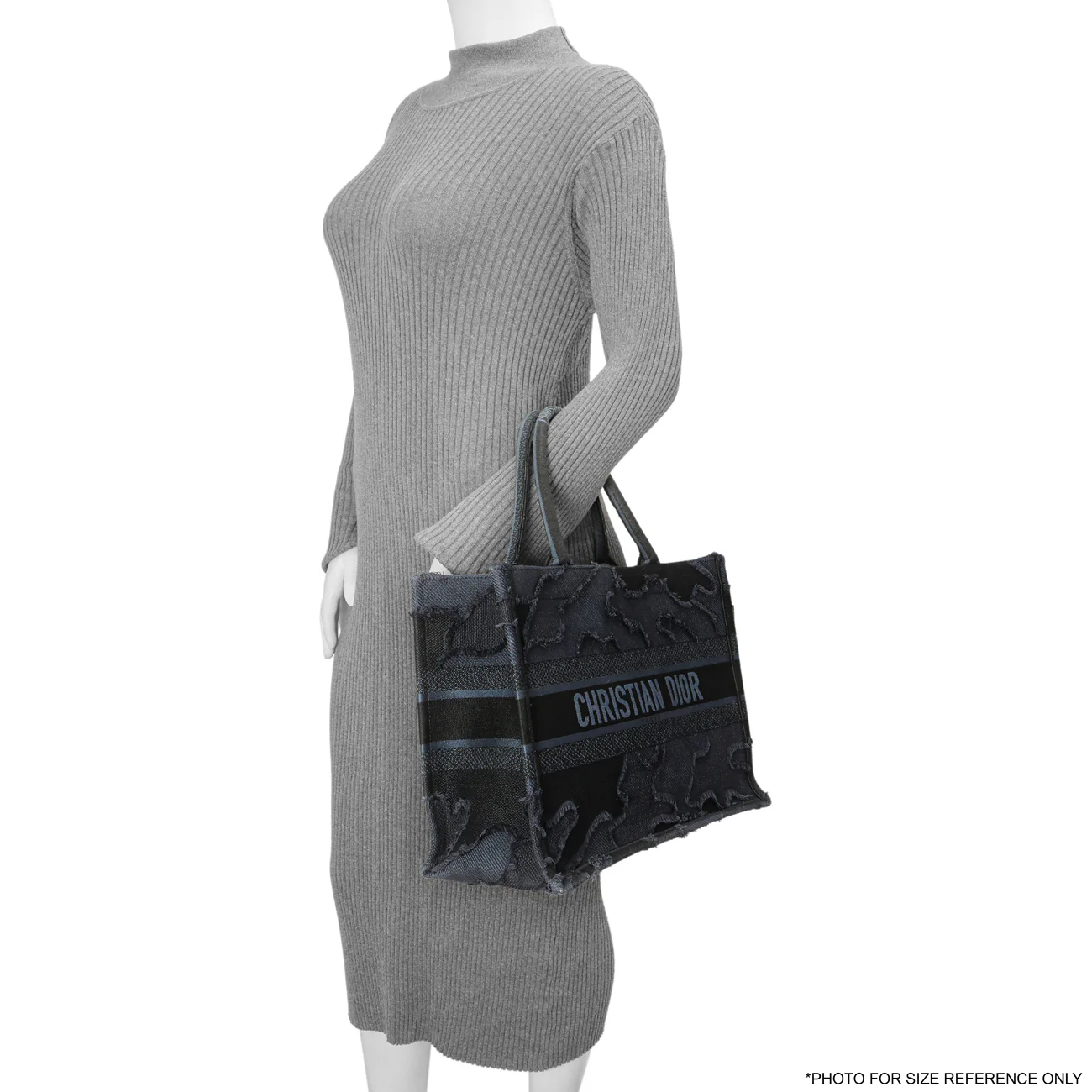 Christian Dior Blue Embroidered Camouflage Medium Book Tote - Image 11