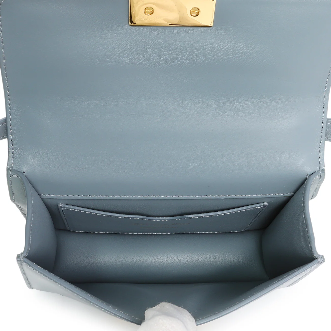 Christian Dior Blue Grey Smooth Calfskin Micro 30 Montaigne Flap - Image 4
