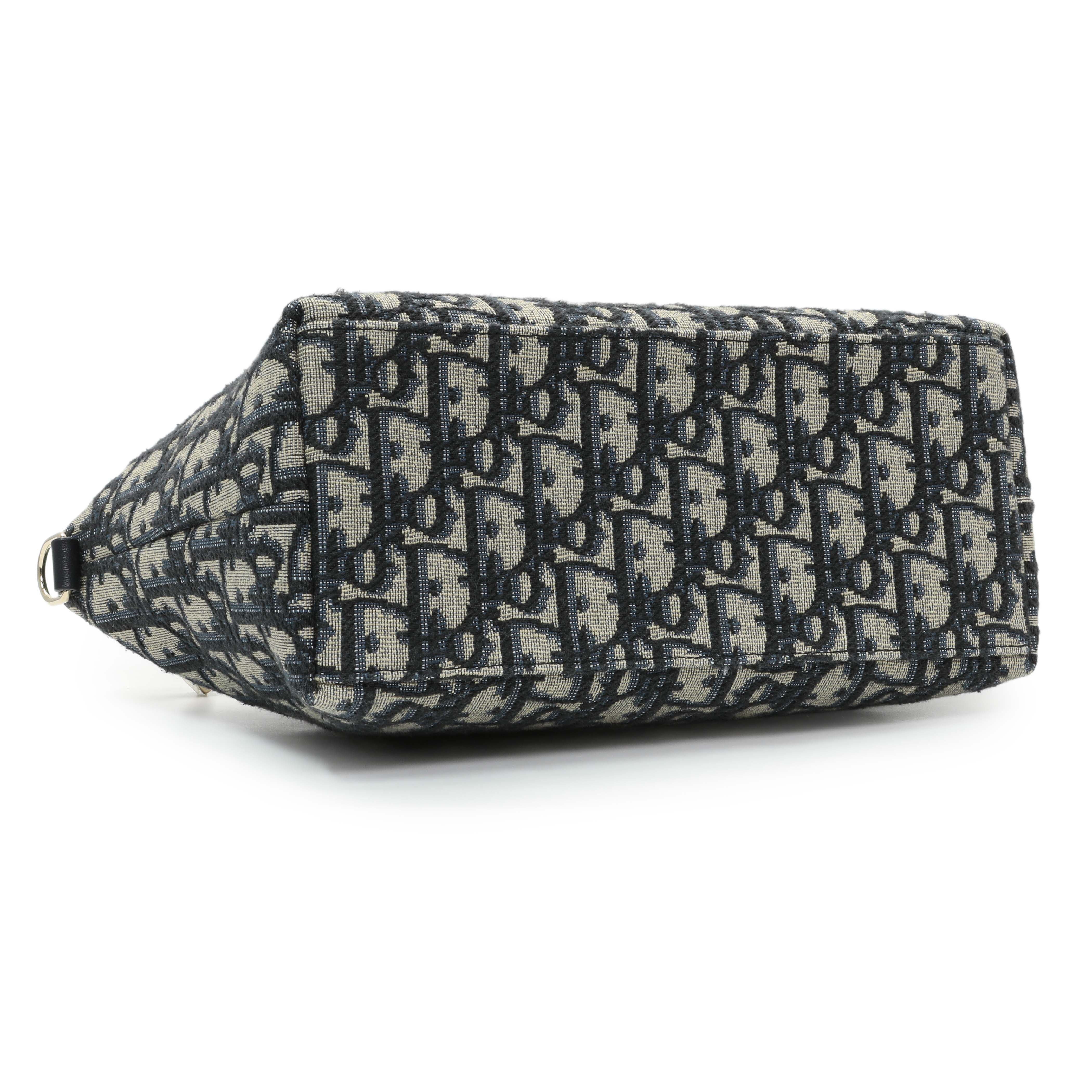 Christian Dior Blue Oblique Jacquard Medium DiorTravel Nomad Pouch - Image 3