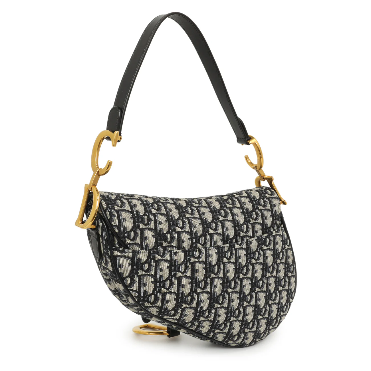 Christian Dior Blue Oblique Saddle Bag - Image 2