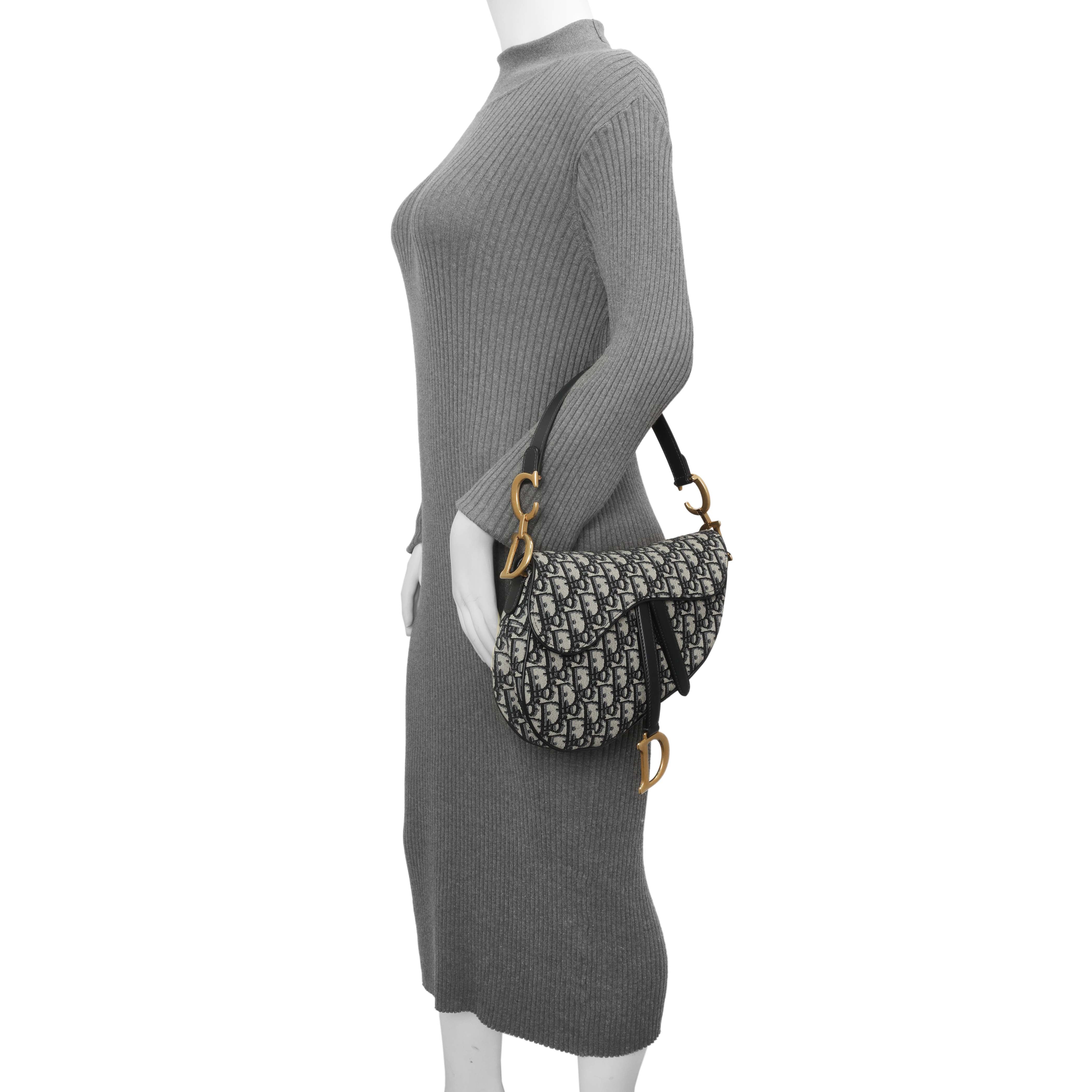 Christian Dior Blue Oblique Saddle Bag - Image 9