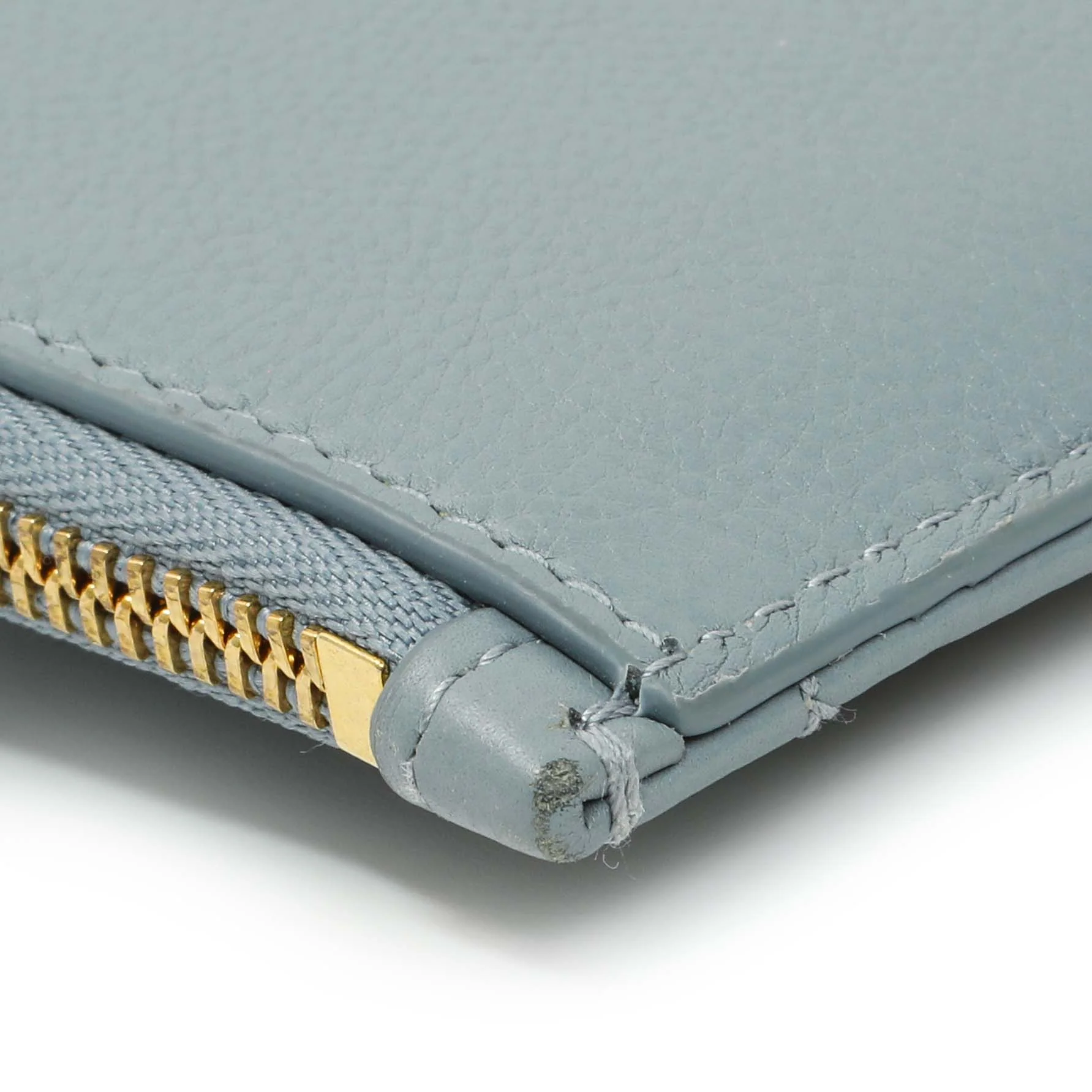 Christian Dior Blue Supple Calfskin Cannage Caro Cosmos Zipped Card Holder - Image 6
