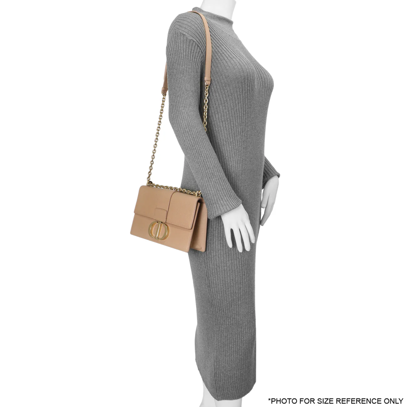 Christian Dior Blush Grained Calfskin 30 Montaigne Chain Flap Bag - Image 12