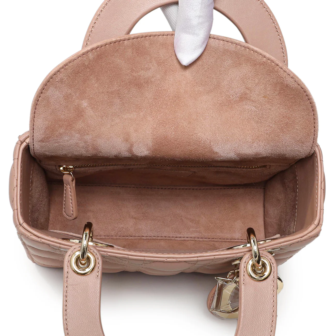 Christian Dior Blush Lambskin Cannage Small My ABCDior Lady Dior - Image 4