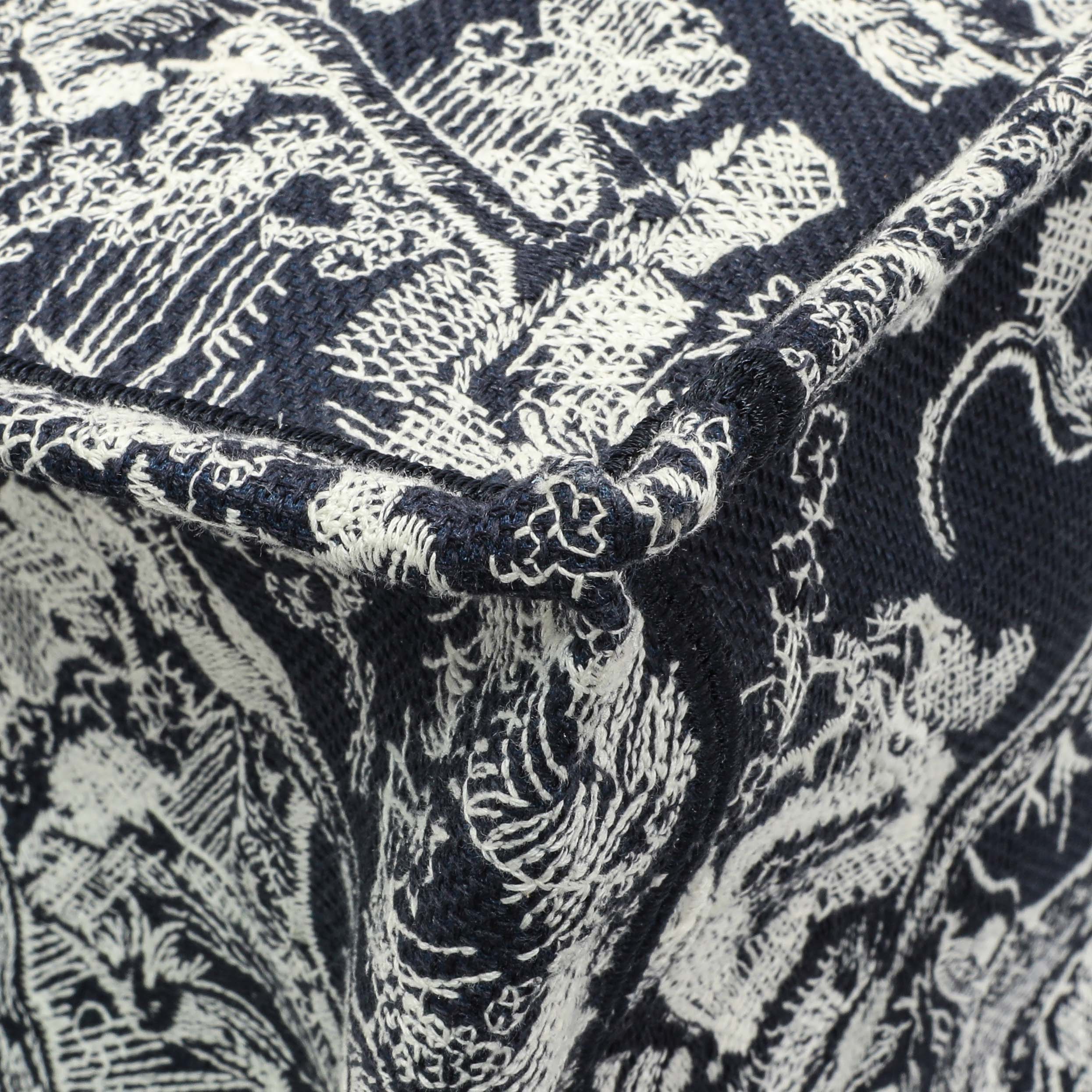 Christian Dior Canvas Embroidered Dioriviera Reverse Striped Toile De Jouy Large Book Tote - Image 6